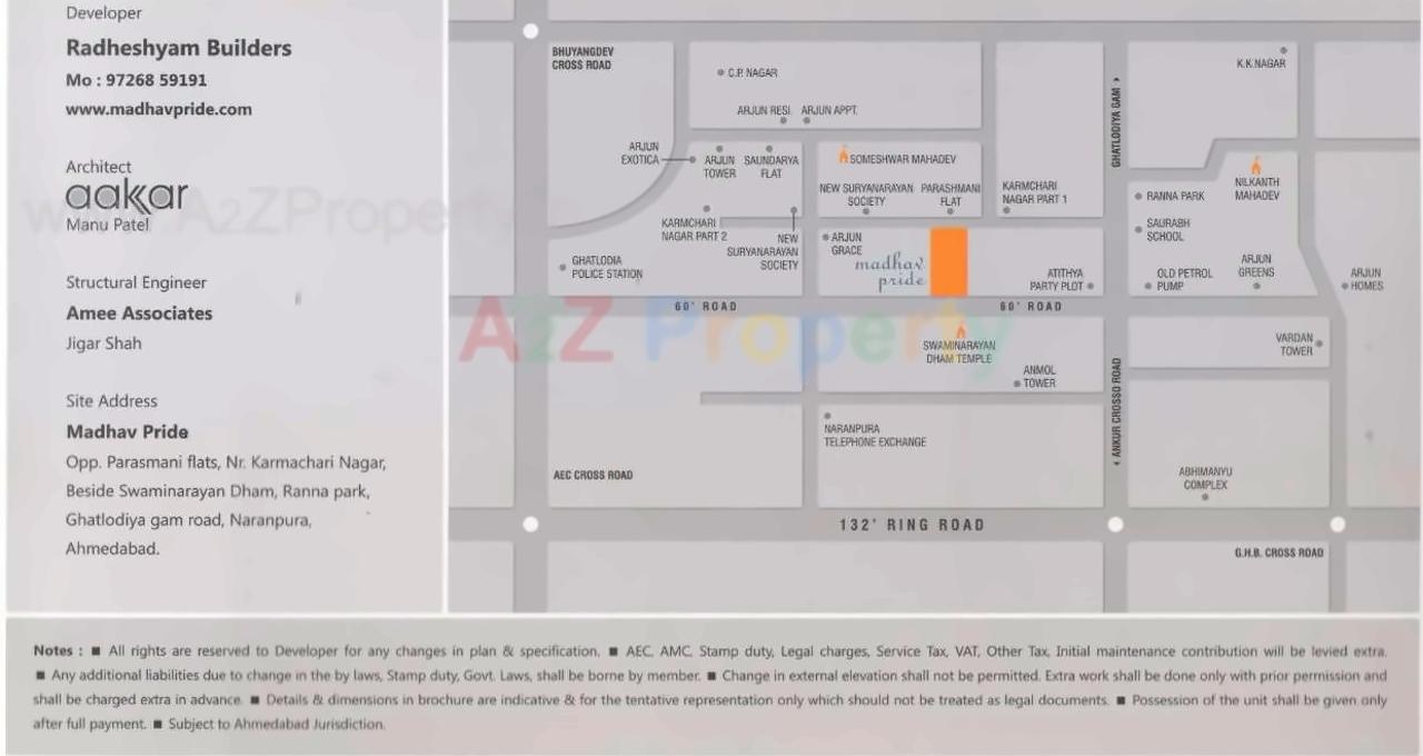 Layout of real estate project Madhav Pride located at Wadaj, Ahmedabad, Gujarat