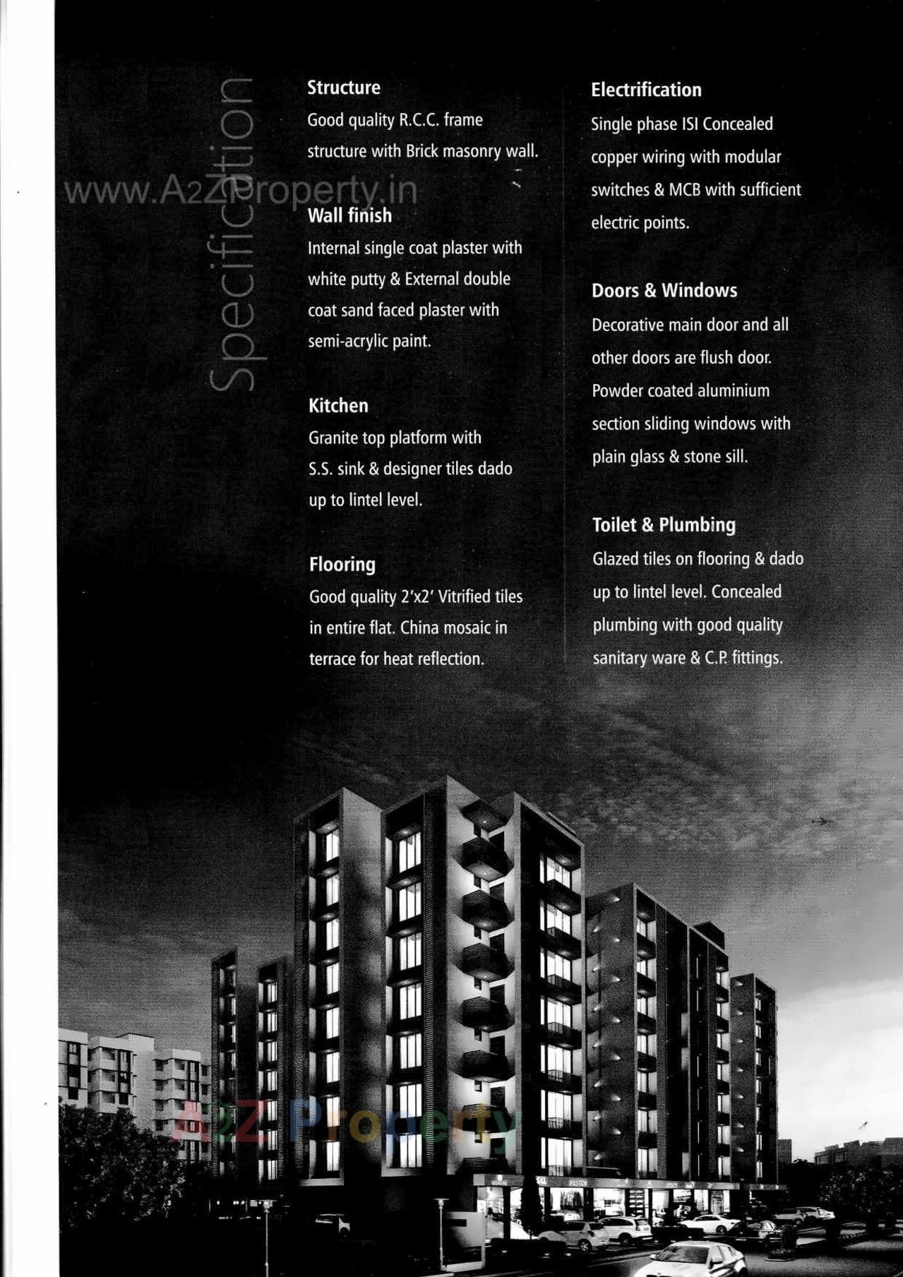 3D Elevation of real estate project Madhav Residency located at Ghuma, Ahmedabad, Gujarat