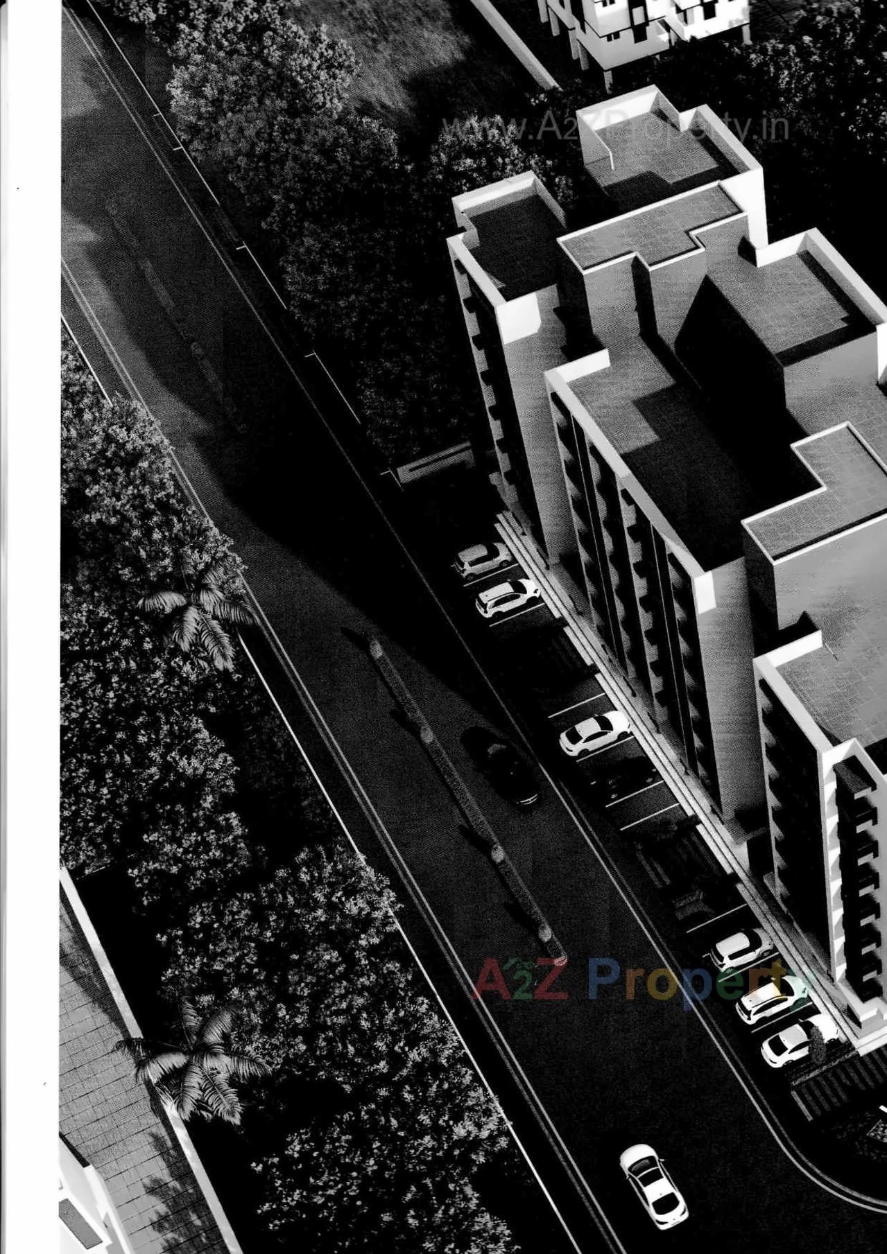 3D Elevation of real estate project Madhav Residency located at Ghuma, Ahmedabad, Gujarat