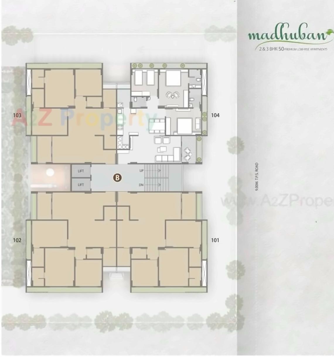 Layout of real estate project Madhuban located at Vadaj, Ahmedabad, Gujarat