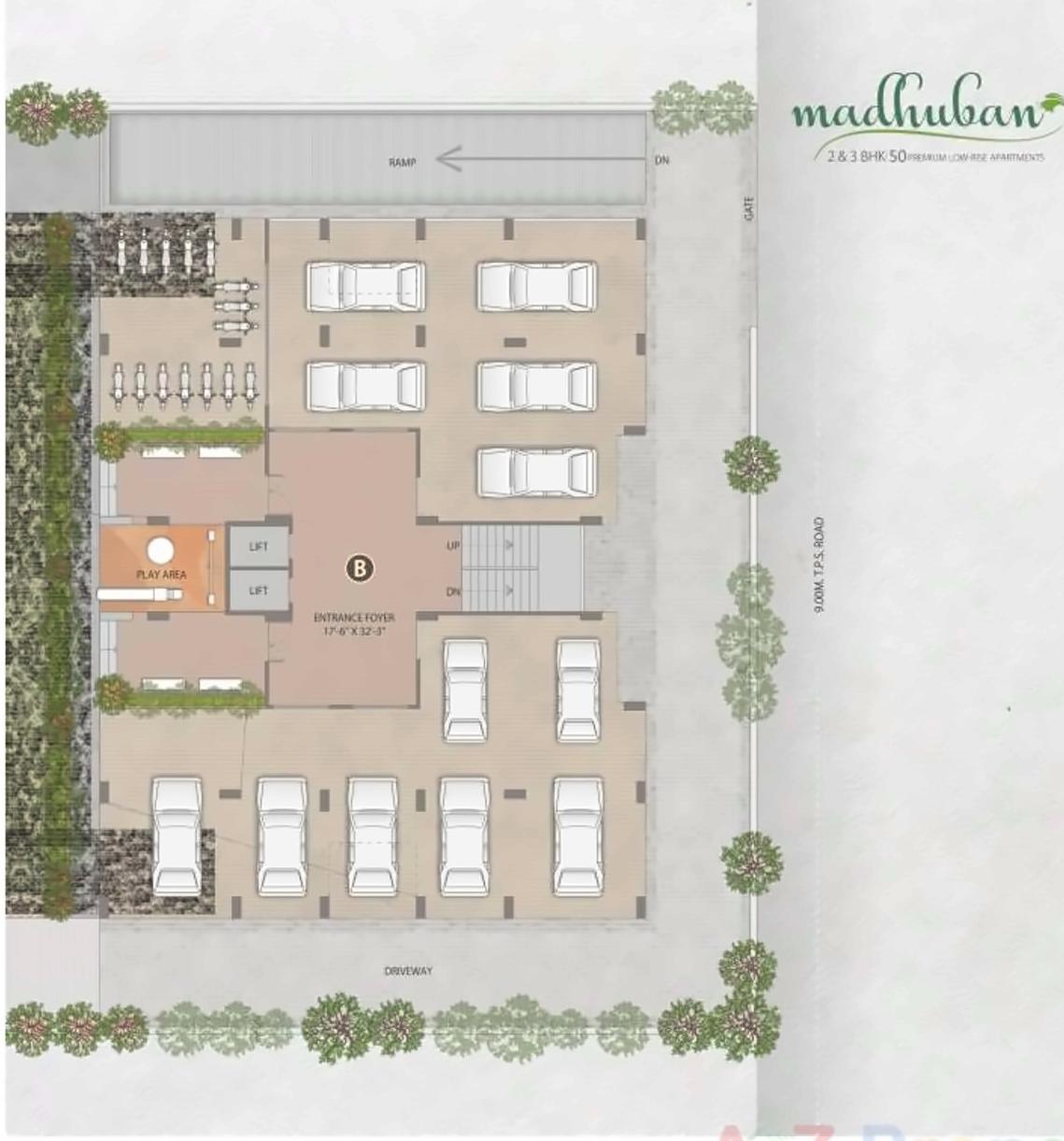 Layout of real estate project Madhuban located at Vadaj, Ahmedabad, Gujarat