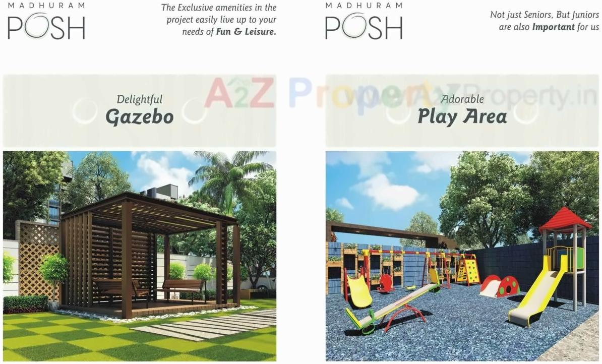 3D Elevation of real estate project Madhuram Posh located at Chandkheda, Ahmedabad, Gujarat