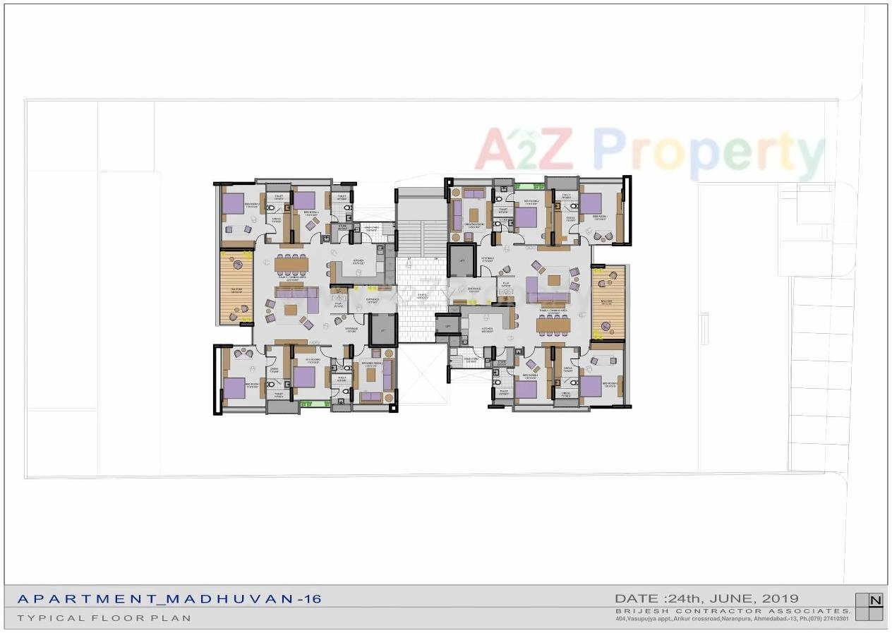 Layout of real estate project Madhuvan located at Thaltej, Ahmedabad, Gujarat