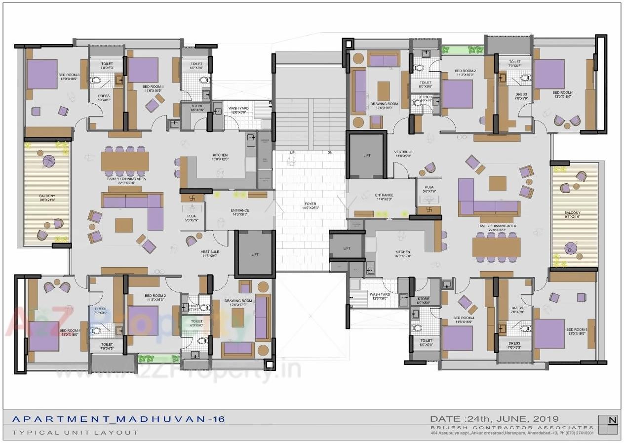 Layout of real estate project Madhuvan located at Thaltej, Ahmedabad, Gujarat