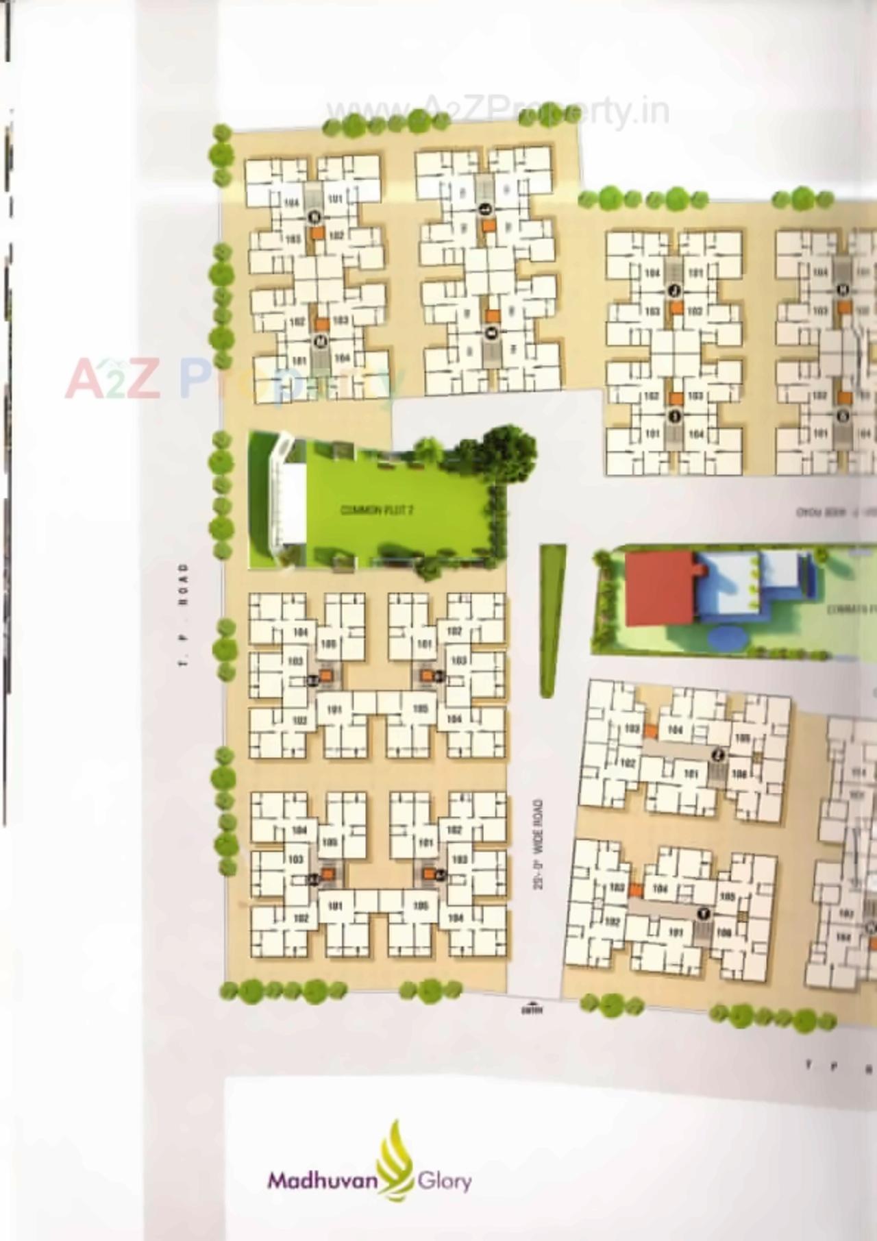 Layout of real estate project Madhuvan Glory Block F , , J located at Naroda, Ahmedabad, Gujarat