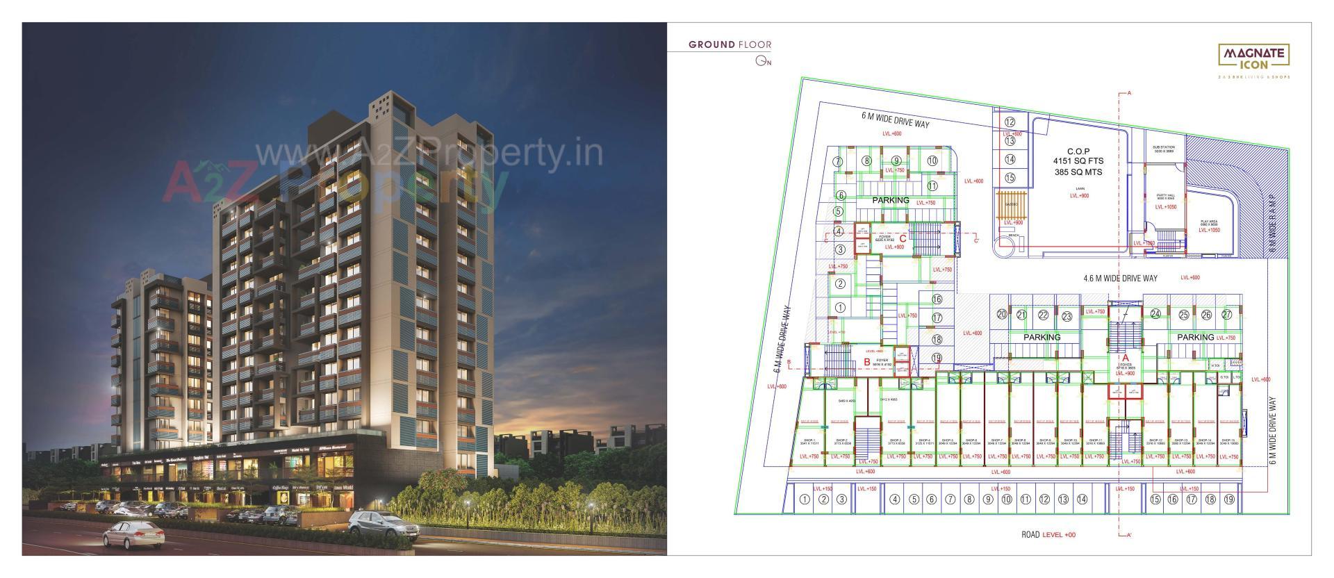 Layout of real estate project Magnate Icon located at Ahmedabad, Ahmedabad, Gujarat