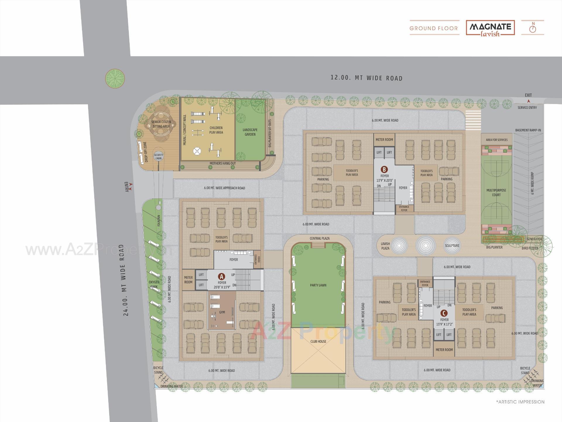 Layout of real estate project Magnate Lavish located at Khodiyar, Ahmedabad, Gujarat