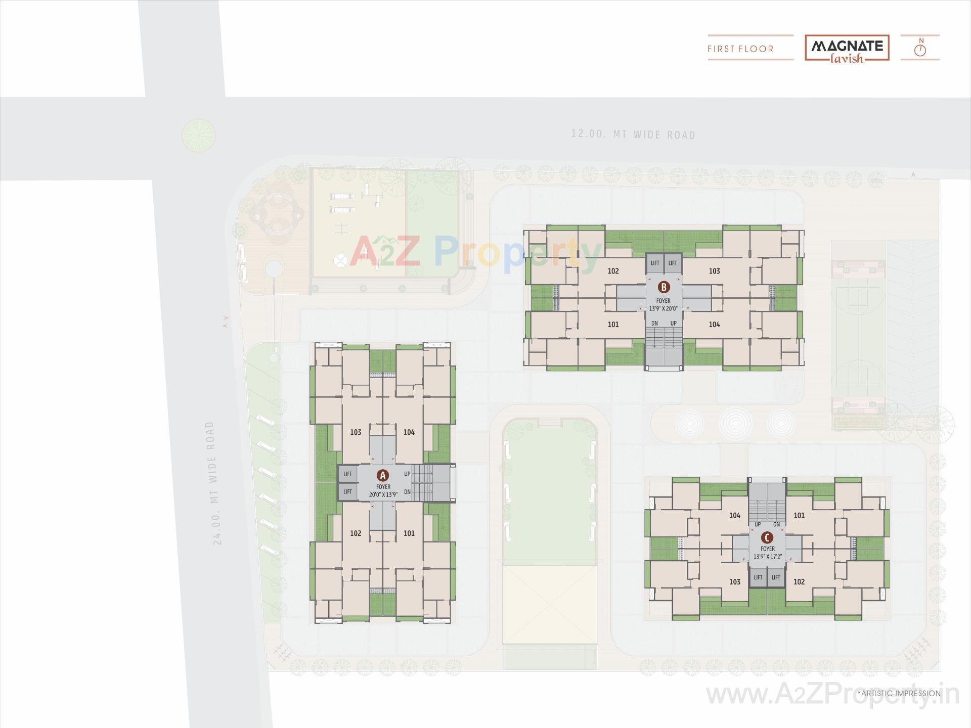 Layout of real estate project Magnate Lavish located at Khodiyar, Ahmedabad, Gujarat
