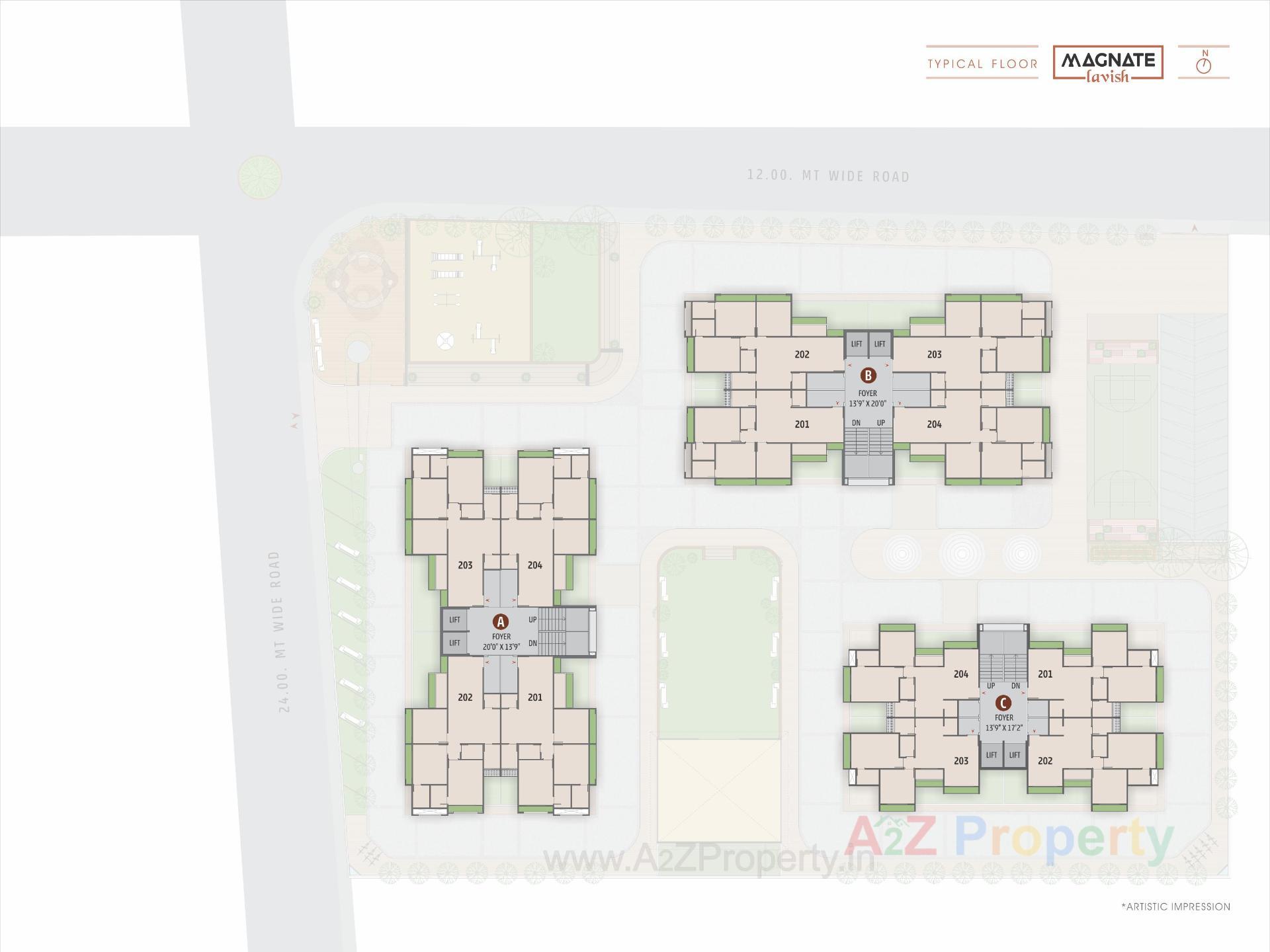 Layout of real estate project Magnate Lavish located at Khodiyar, Ahmedabad, Gujarat