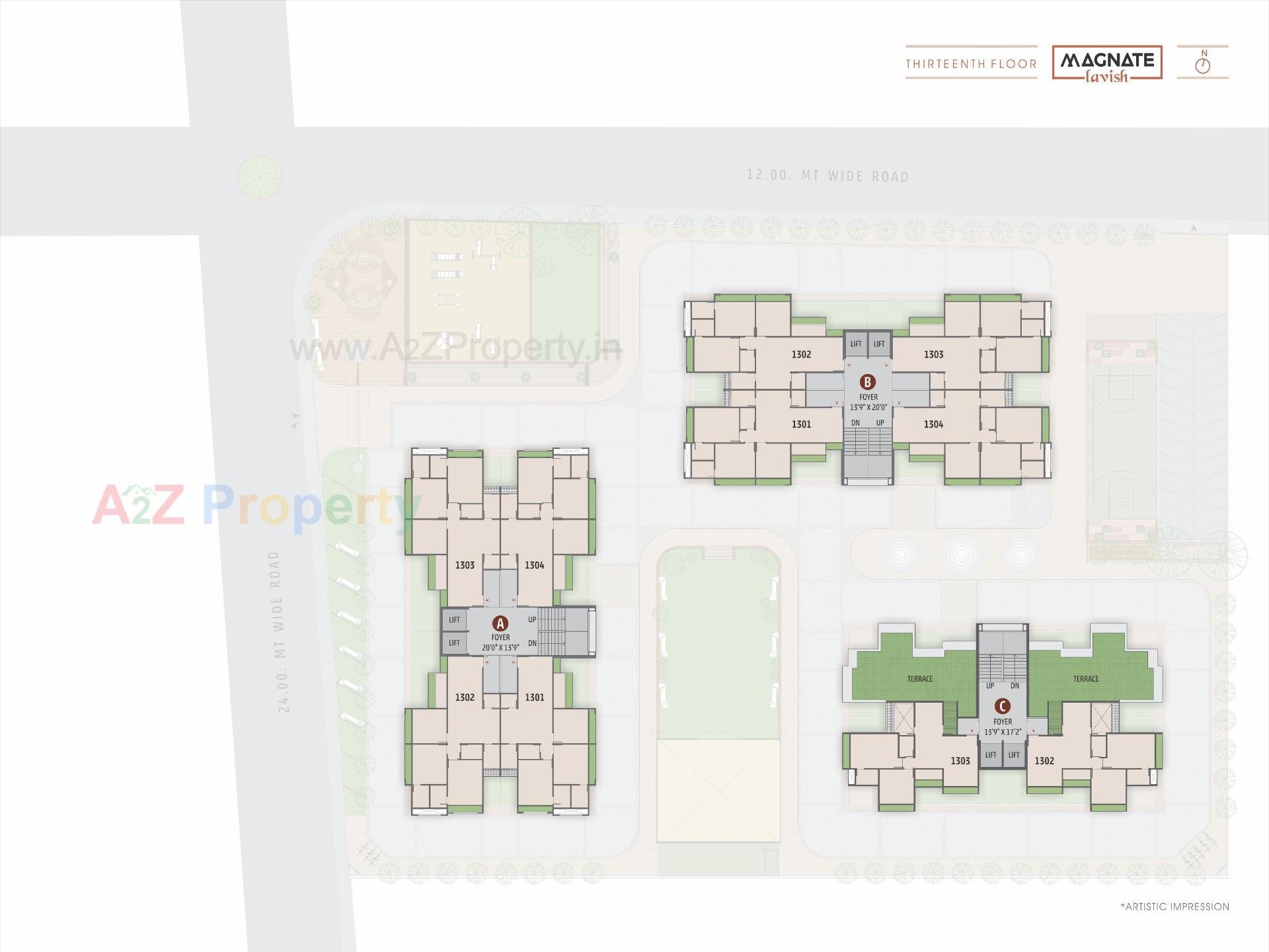 Layout of real estate project Magnate Lavish located at Khodiyar, Ahmedabad, Gujarat