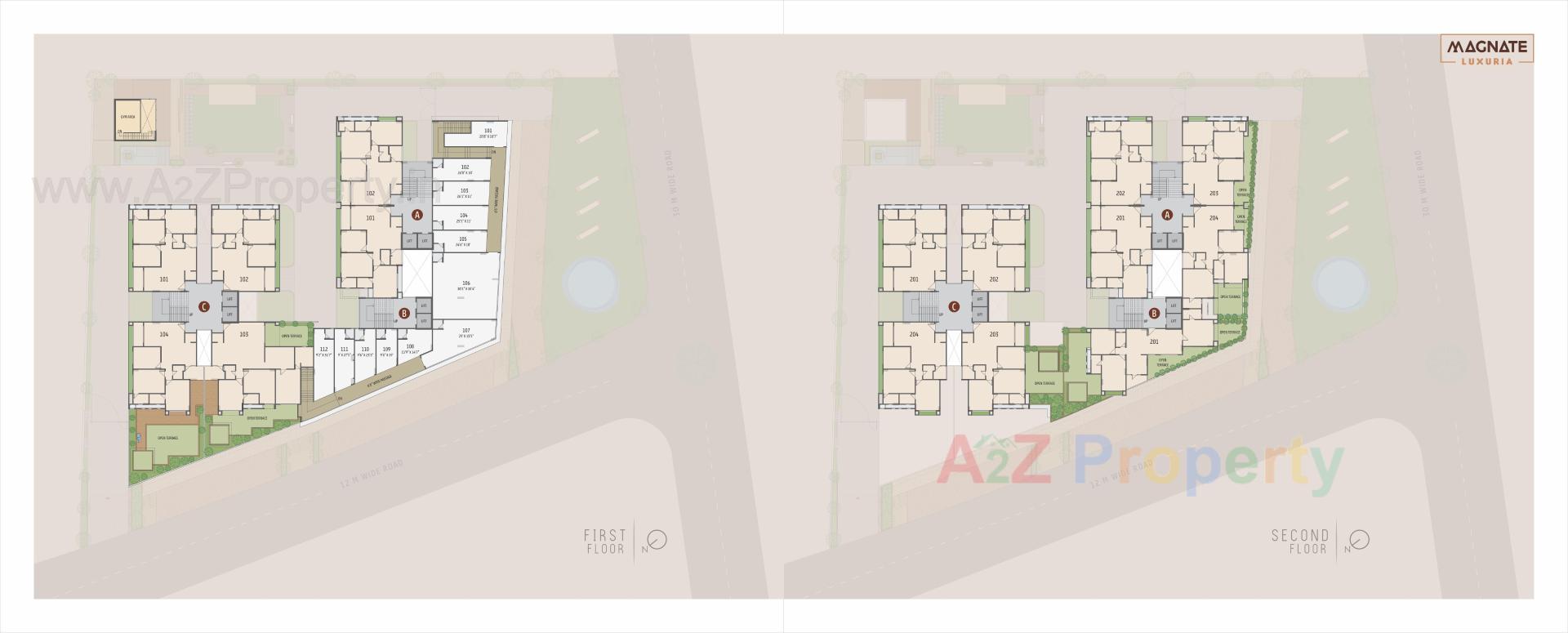 Layout of real estate project Magnate Luxuria located at Gota, Ahmedabad, Gujarat