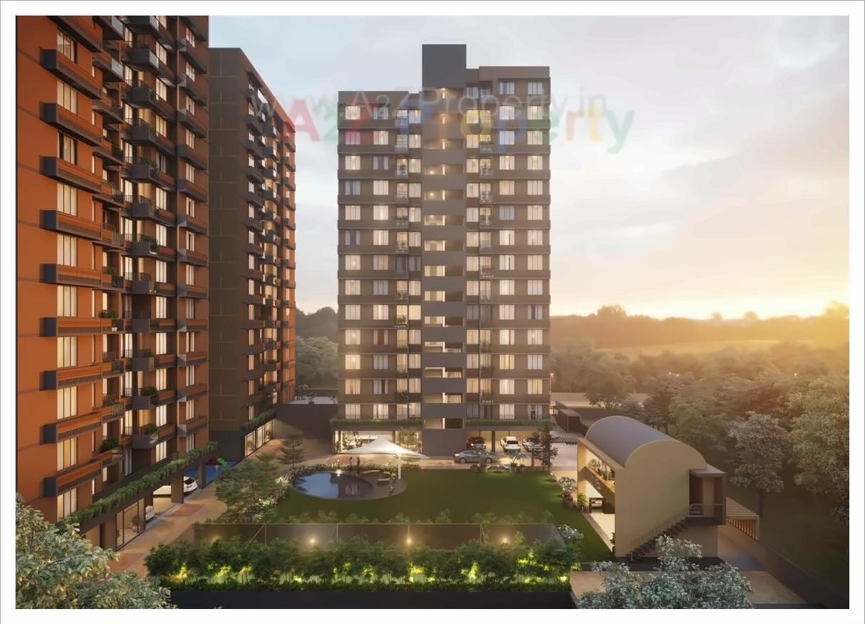 3D Elevation of real estate project Mahadev Elegance located at Ghuma, Ahmedabad, Gujarat