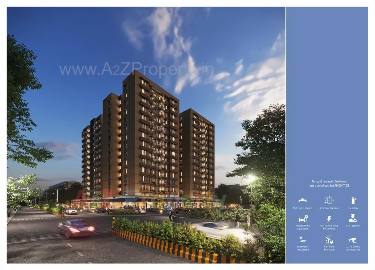 3D Elevation of real estate project Mahadev Elegance located at Ghuma, Ahmedabad, Gujarat