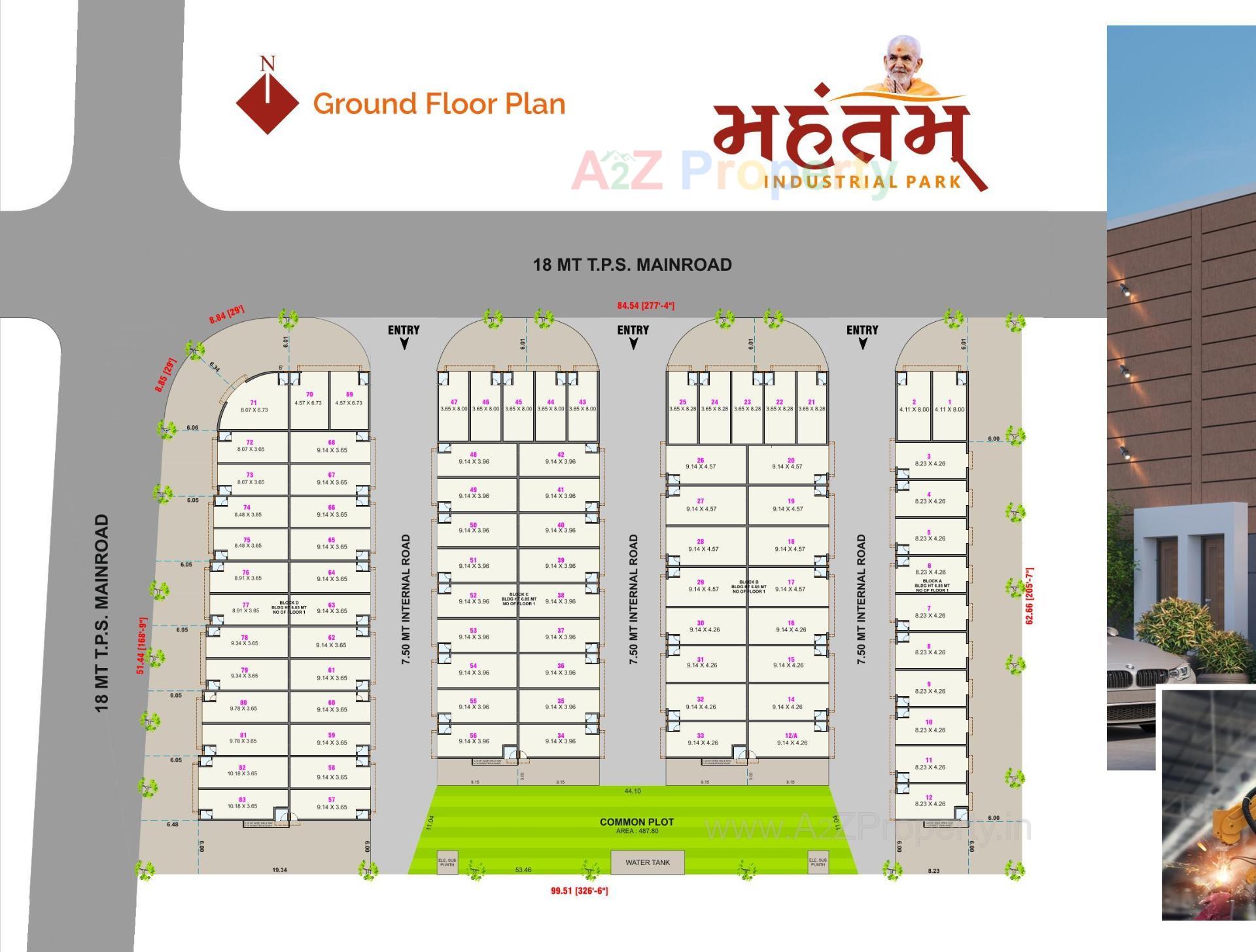 Layout of real estate project Mahantam Industrial Park located at Kathwada, Ahmedabad, Gujarat
