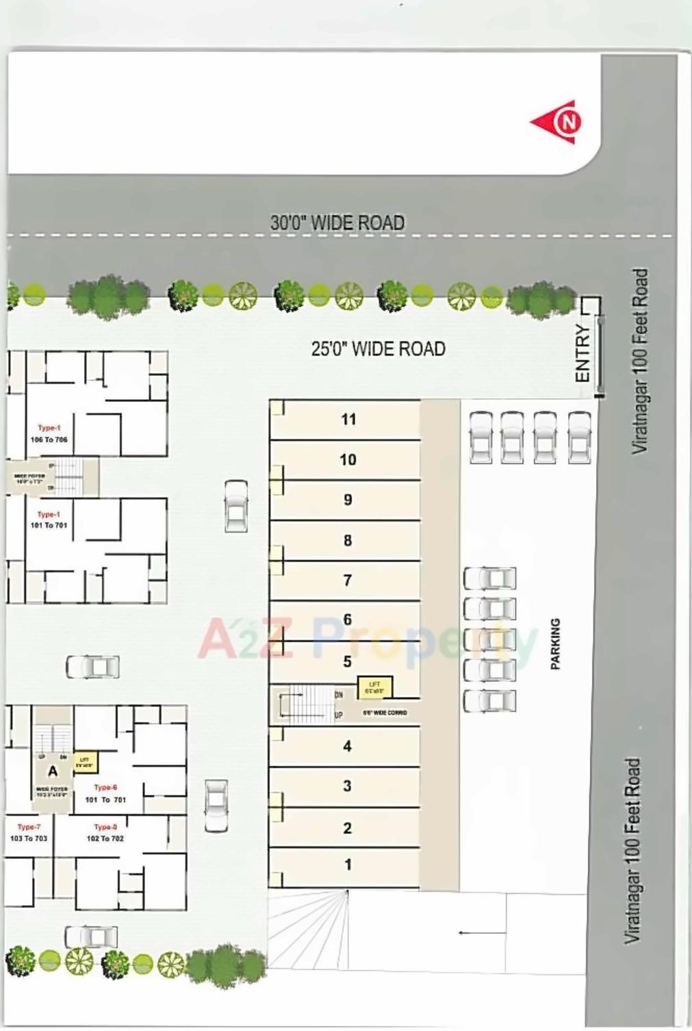 Layout of real estate project Mahavir Status located at Nikol, Ahmedabad, Gujarat