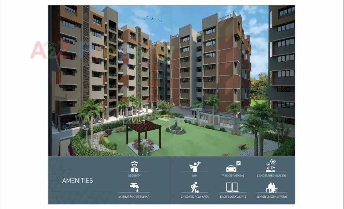 3D Elevation of real estate project Maighar Residency located at Ghuma, Ahmedabad, Gujarat