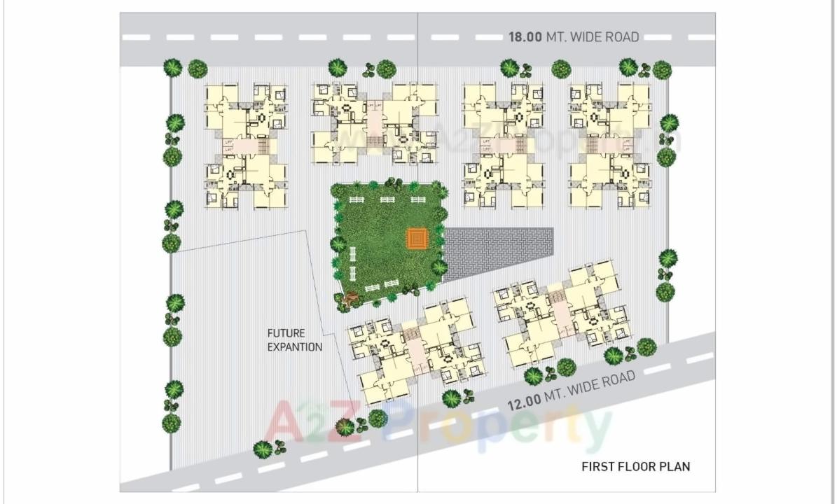 Layout of real estate project Maighar Residency located at Ghuma, Ahmedabad, Gujarat