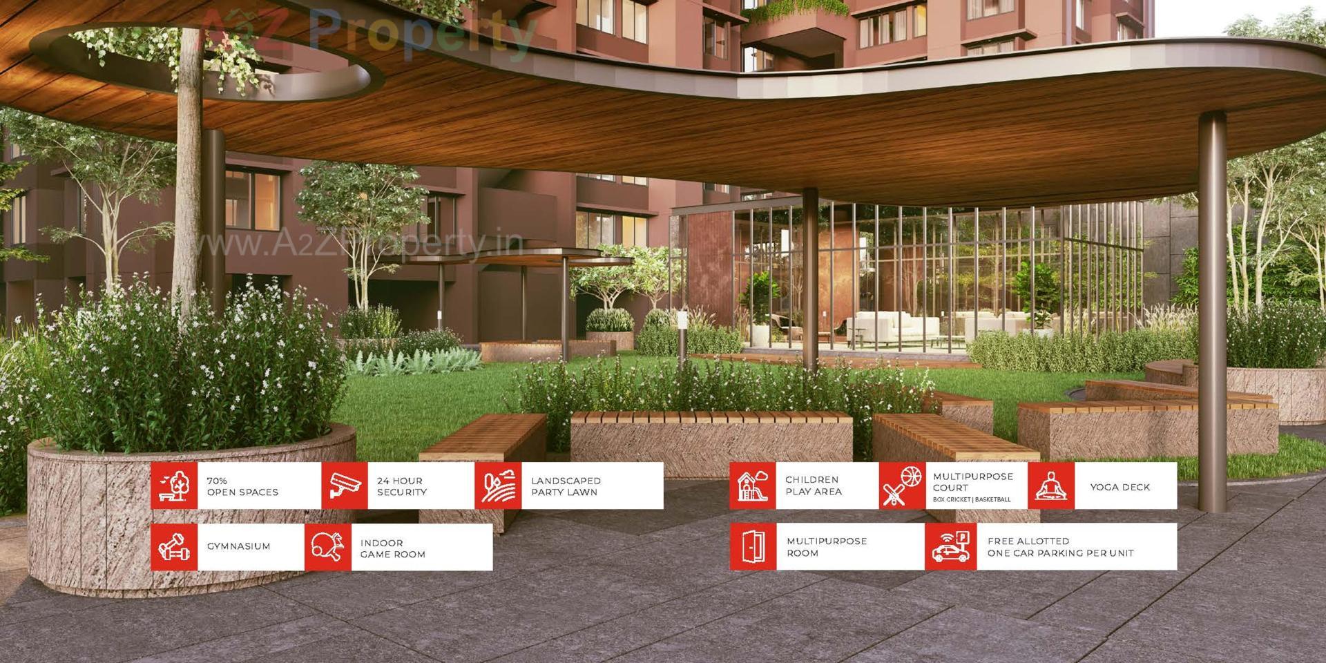 3D Elevation of real estate project Malabar County located at Tragad, Ahmedabad, Gujarat