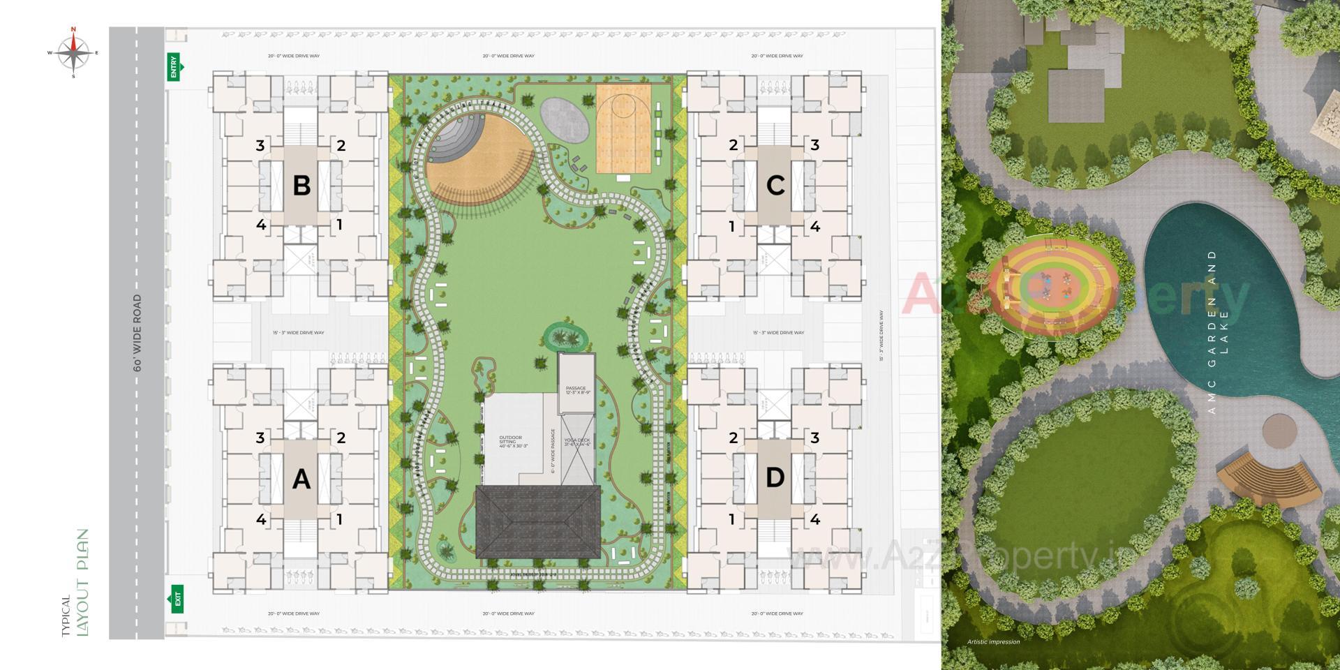 Layout of real estate project Malabar Exotica located at Tragad, Ahmedabad, Gujarat