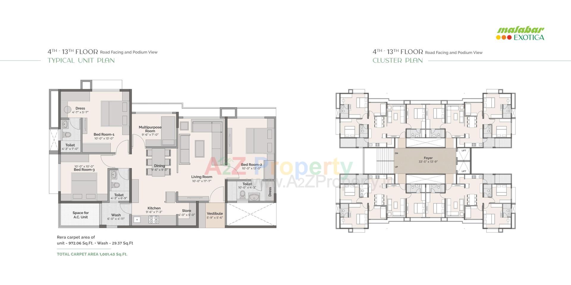 Layout of real estate project Malabar Exotica located at Tragad, Ahmedabad, Gujarat