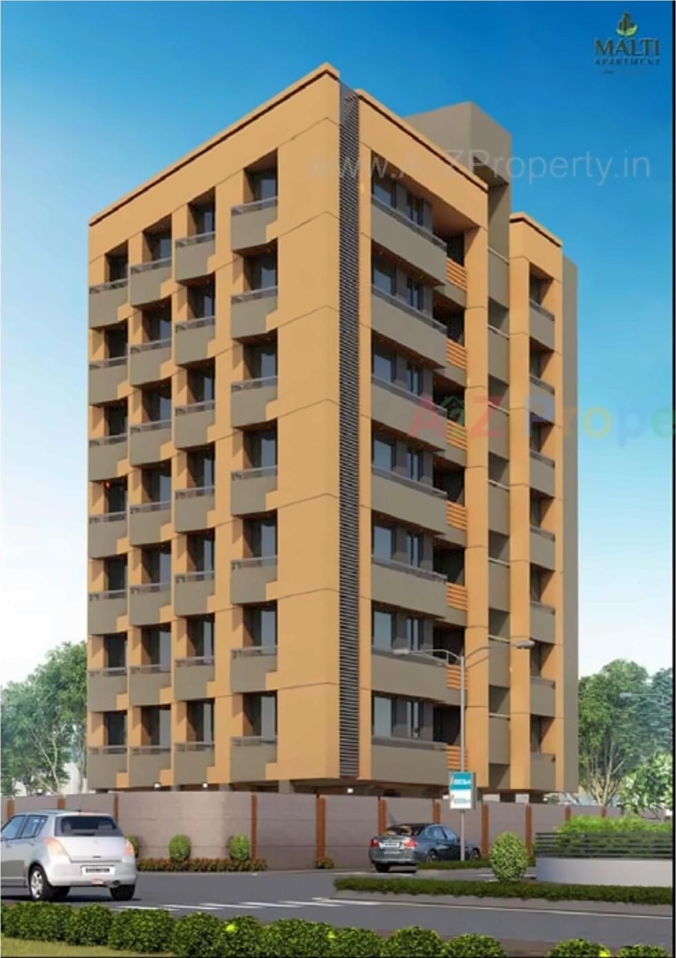 3D Elevation of real estate project Malati Appartment located at Vasna, Ahmedabad, Gujarat