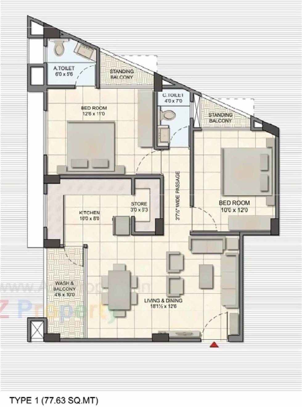 Layout of real estate project Malati Appartment located at Vasna, Ahmedabad, Gujarat