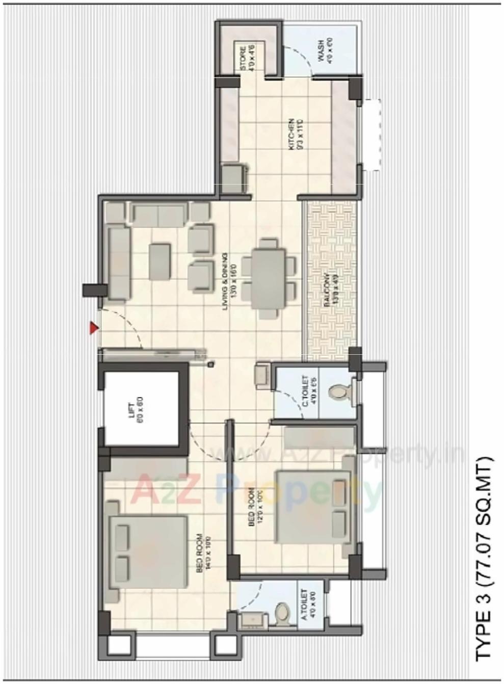 Layout of real estate project Malati Appartment located at Vasna, Ahmedabad, Gujarat