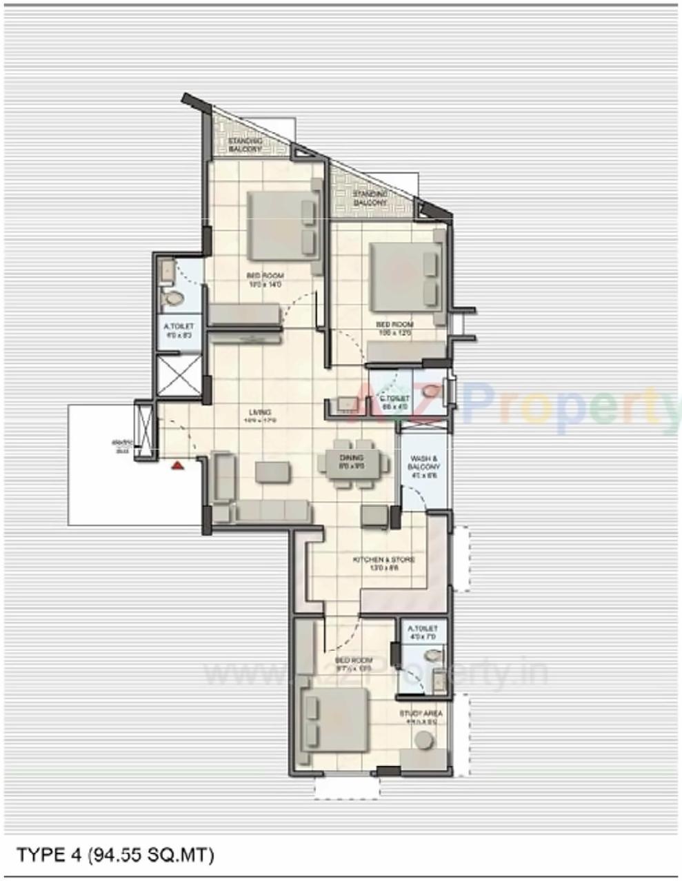 Layout of real estate project Malati Appartment located at Vasna, Ahmedabad, Gujarat