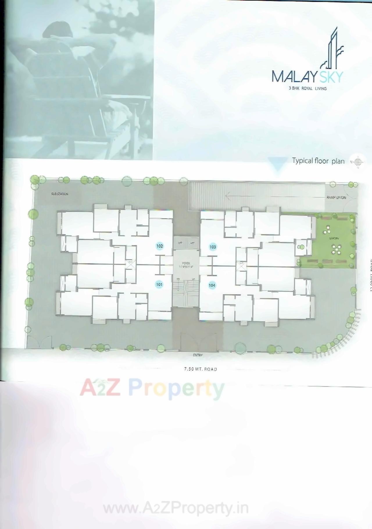 Layout of real estate project Malay Sky located at Vadaj, Ahmedabad, Gujarat