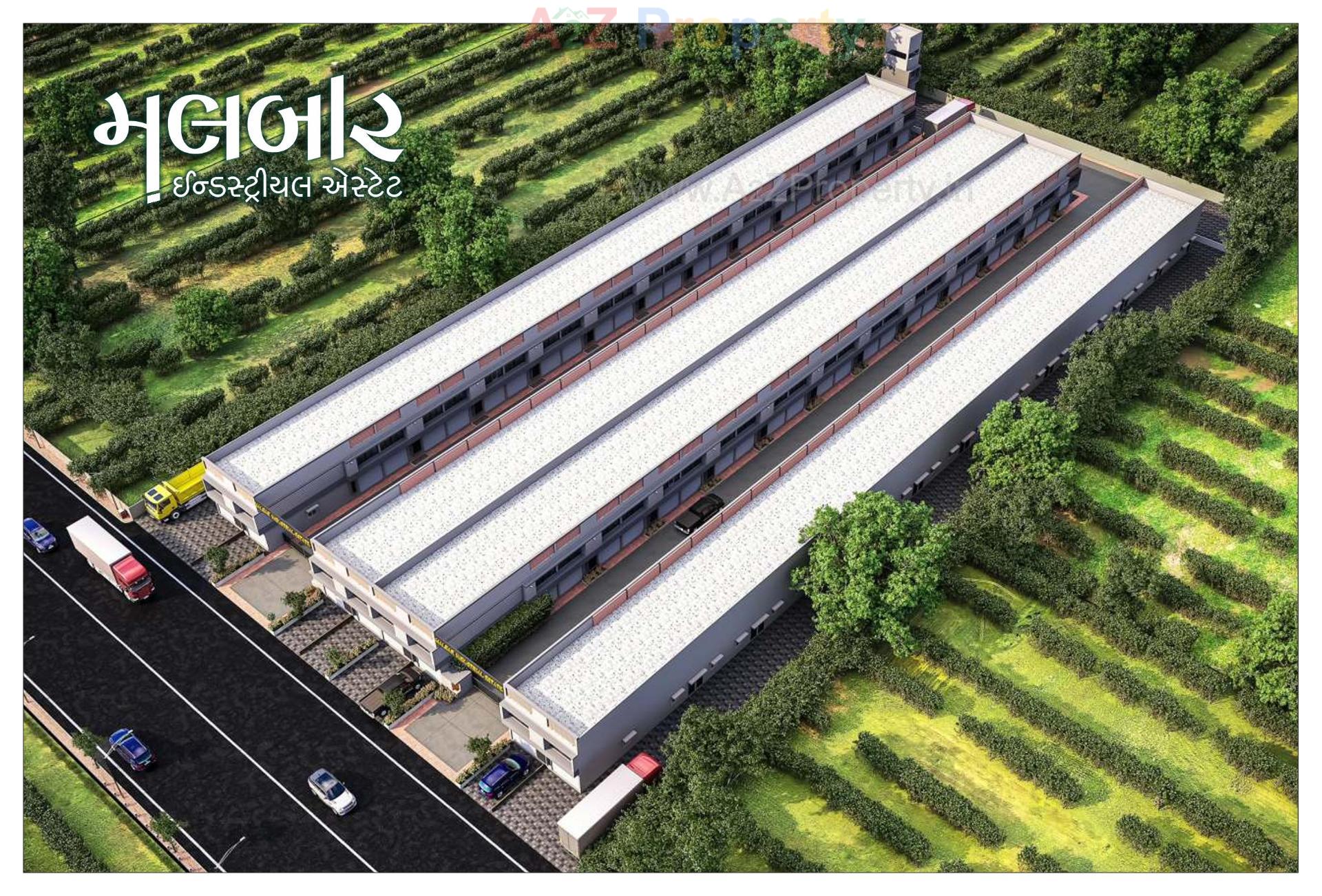 3D Elevation of real estate project Malbar Industrial Estate located at Kathwada, Ahmedabad, Gujarat