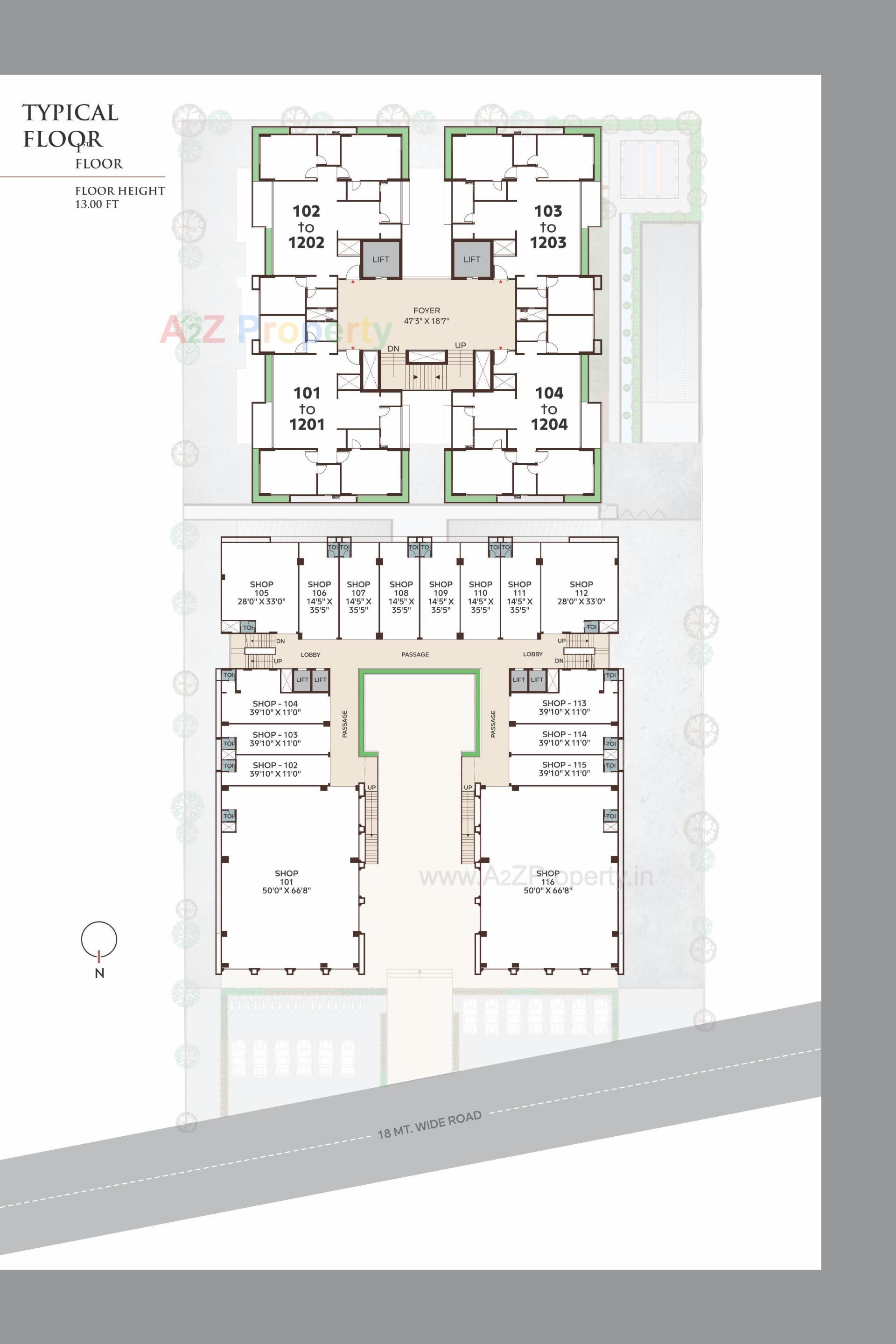Layout of real estate project Malbar Prime located at Nikol, Ahmedabad, Gujarat