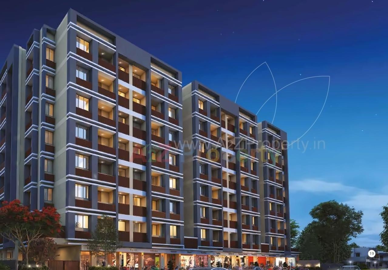 3D Elevation of real estate project Malhar Greens located at Ghatlodiya, Ahmedabad, Gujarat