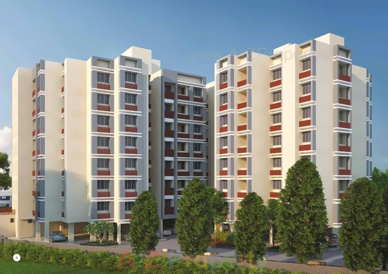 3D Elevation of real estate project Malhar Greens located at Ghatlodiya, Ahmedabad, Gujarat