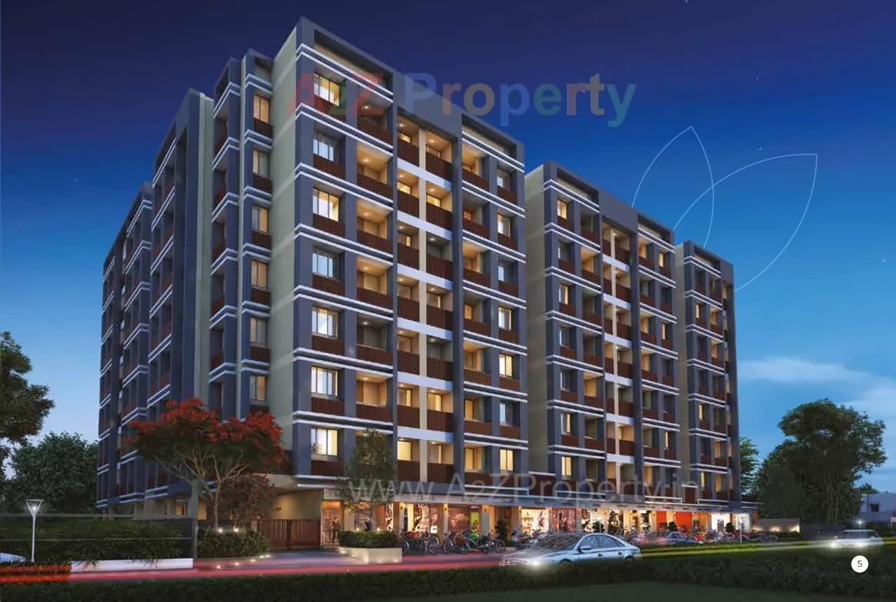 3D Elevation of real estate project Malhar Greens located at Ghatlodiya, Ahmedabad, Gujarat