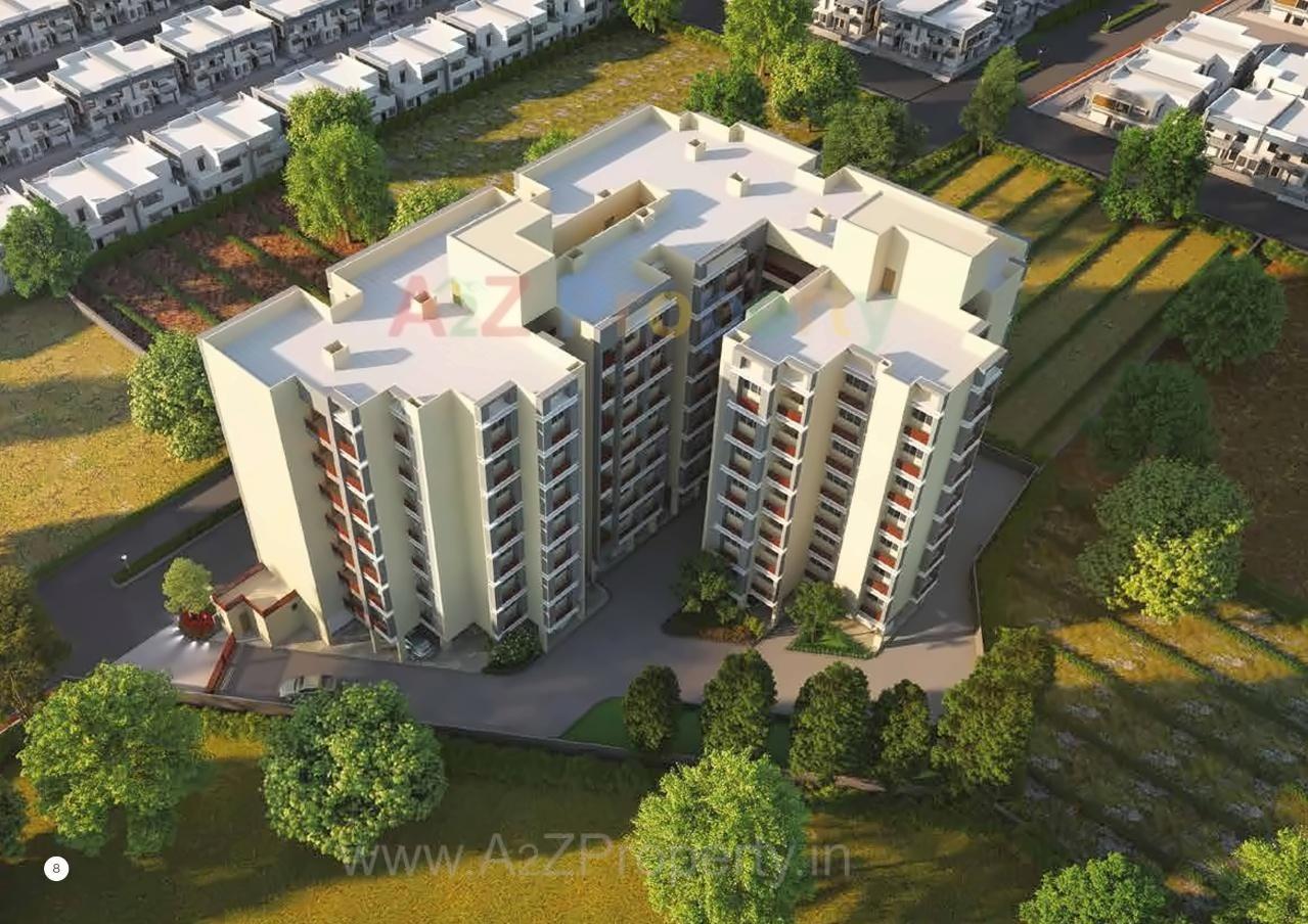 3D Elevation of real estate project Malhar Greens located at Ghatlodiya, Ahmedabad, Gujarat