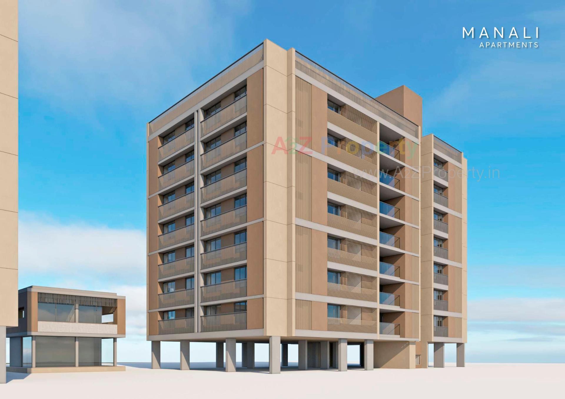 3D Elevation of real estate project Manali Apartments located at Vastrapur, Ahmedabad, Gujarat