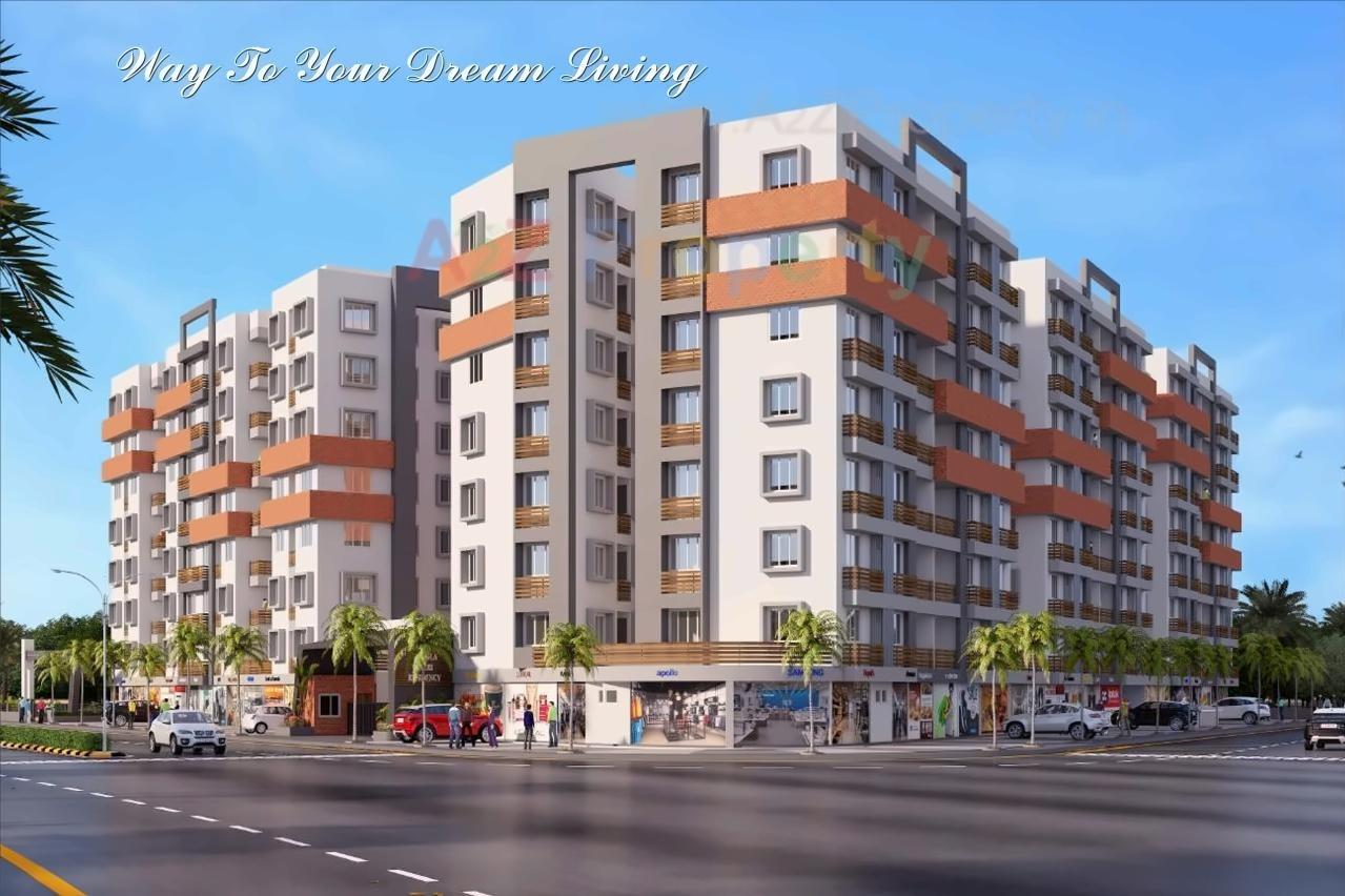 3D Elevation of real estate project Mangla Gauri Residency located at Vadaj, Ahmedabad, Gujarat