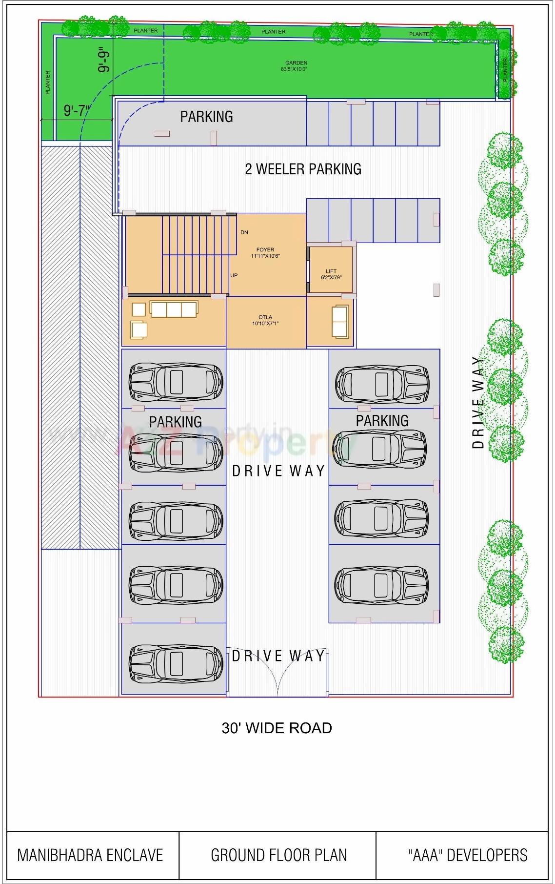 Layout of real estate project Manibhadra Enclave located at Vadaj, Ahmedabad, Gujarat