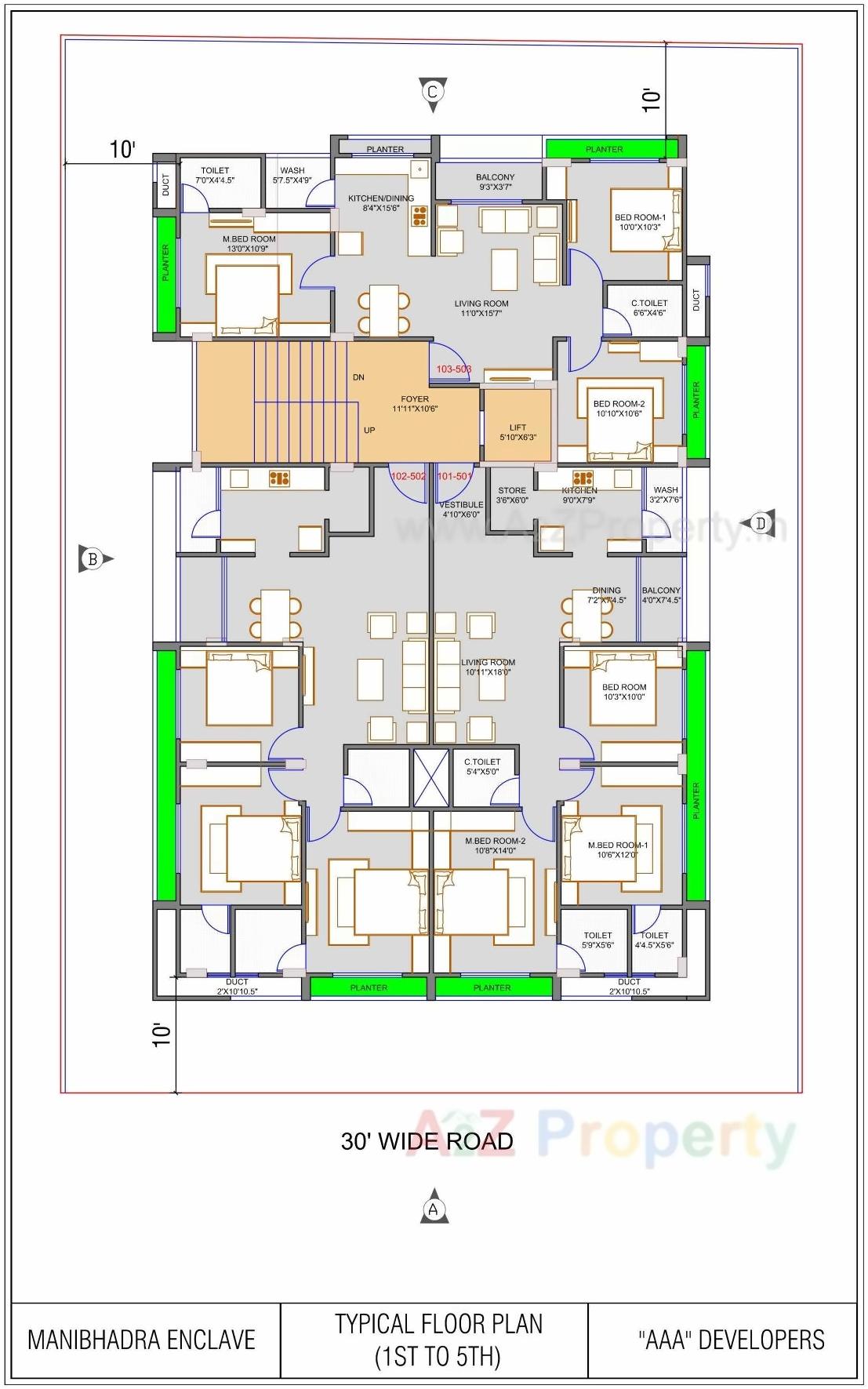 Layout of real estate project Manibhadra Enclave located at Vadaj, Ahmedabad, Gujarat