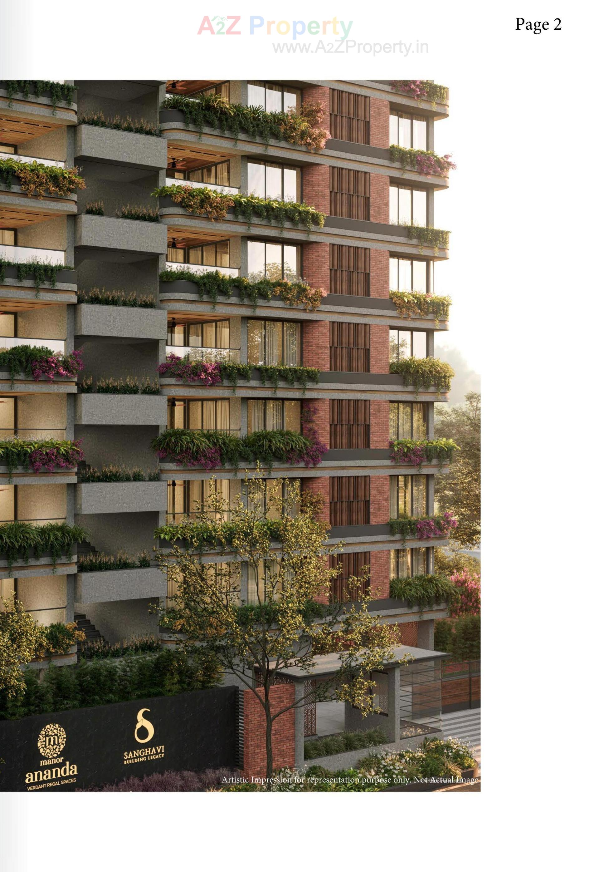 3D Elevation of real estate project Manor Ananda located at Jodhpur, Ahmedabad, Gujarat