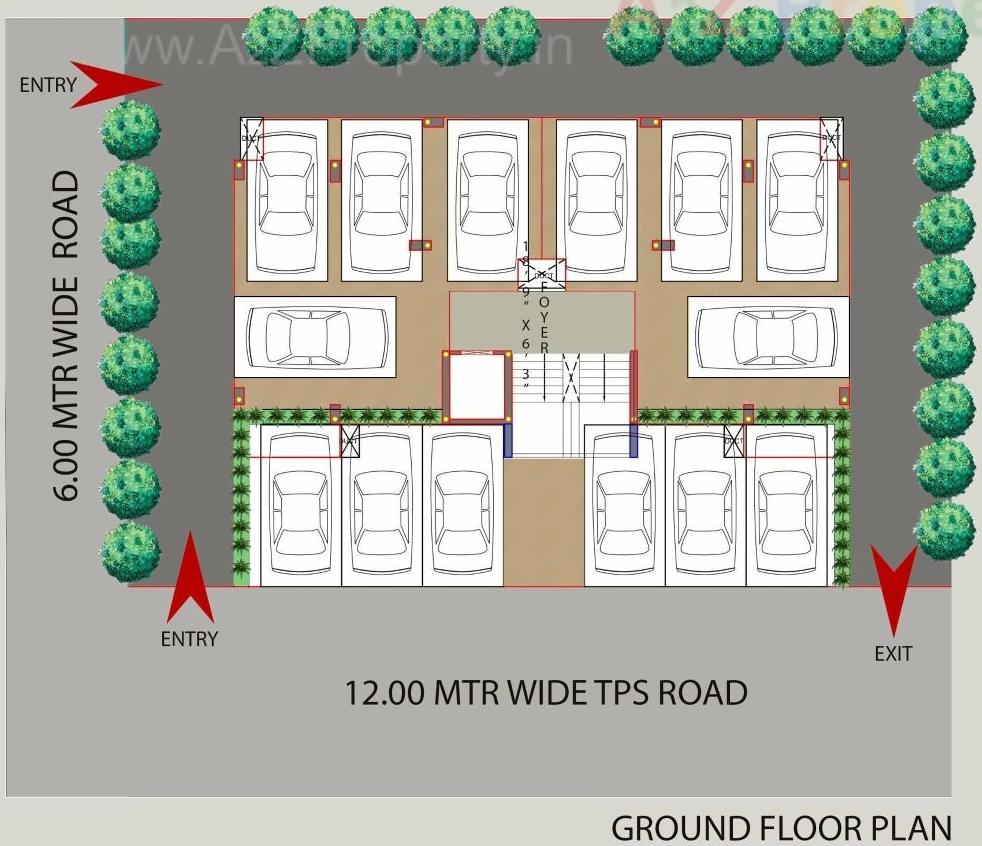 Layout of real estate project Mansi Prime located at Ghuma, Ahmedabad, Gujarat