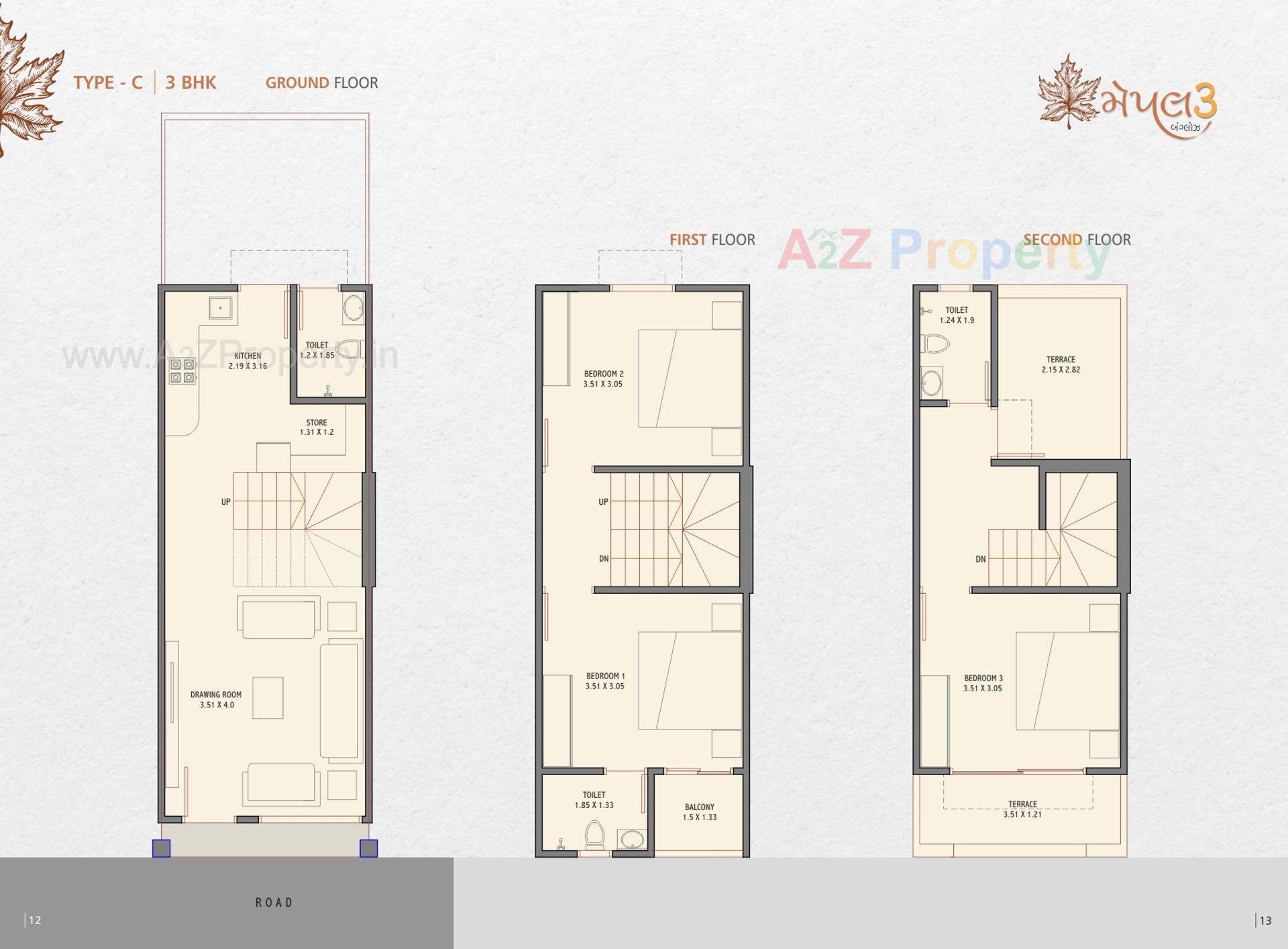 Layout of real estate project Maple Bunglows located at Lambha, Ahmedabad, Gujarat