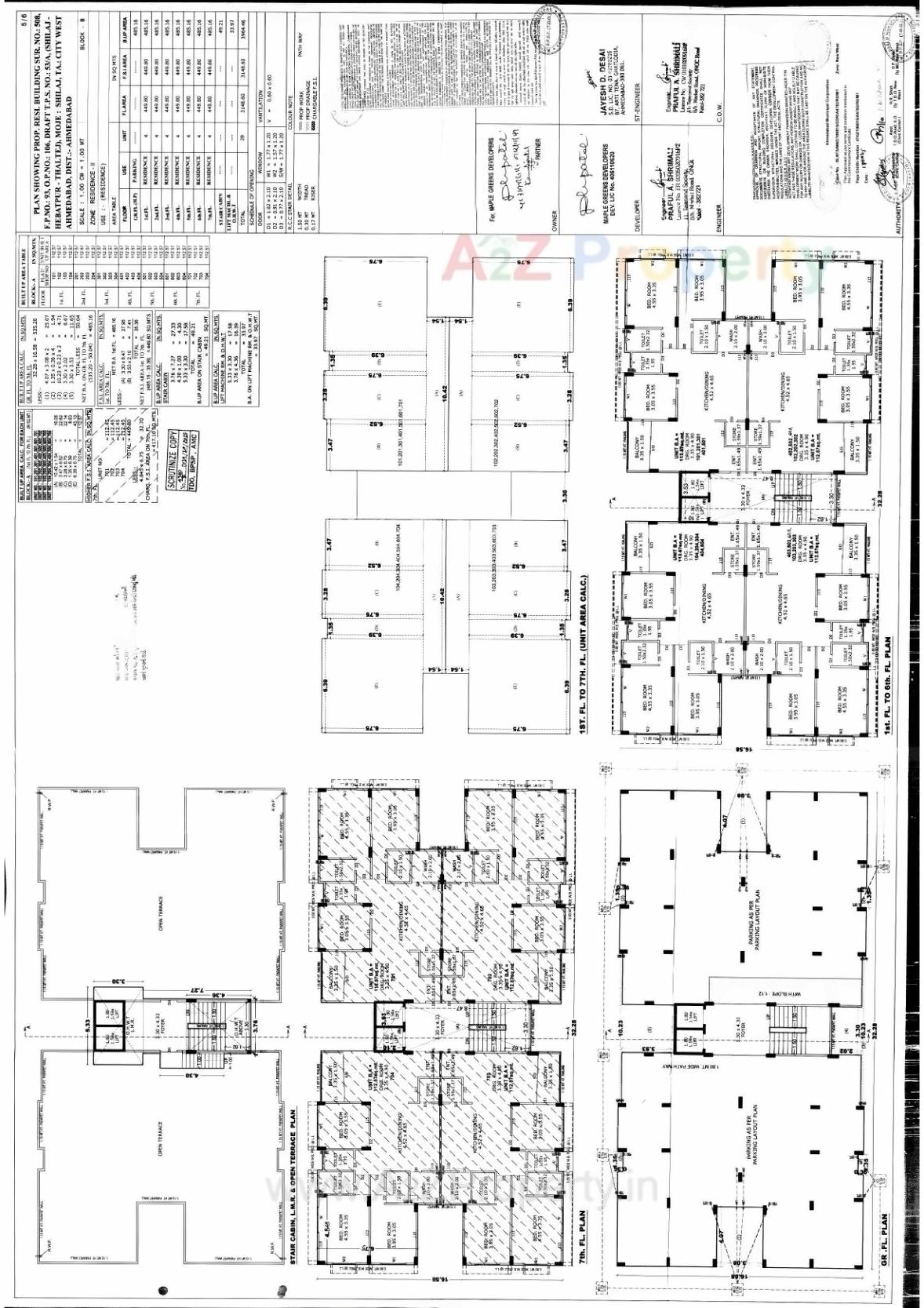 Layout of real estate project Maple Greens Residency located at Shilaj, Ahmedabad, Gujarat
