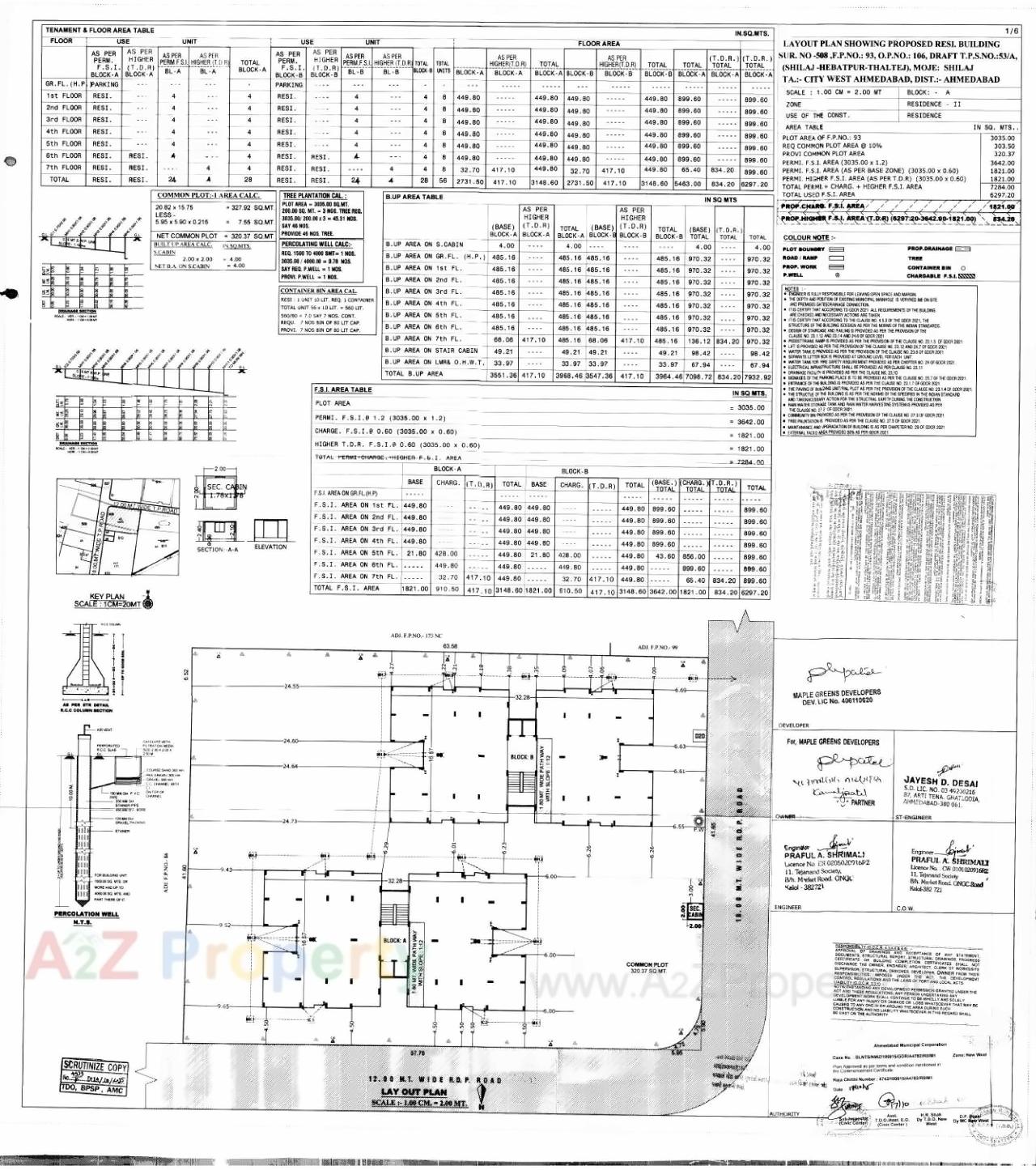 Layout of real estate project Maple Greens Residency located at Shilaj, Ahmedabad, Gujarat