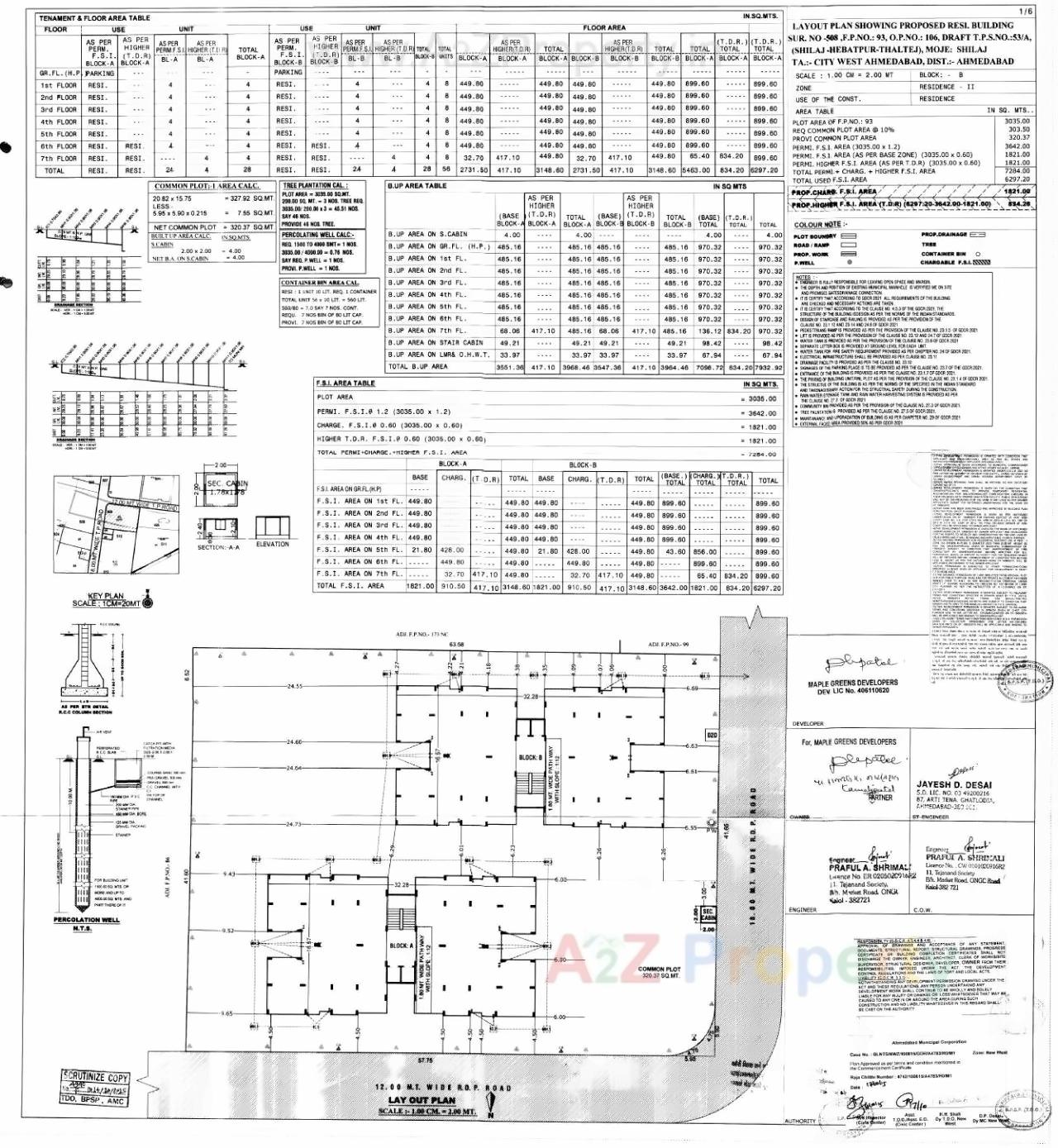 Layout of real estate project Maple Greens Residency located at Shilaj, Ahmedabad, Gujarat