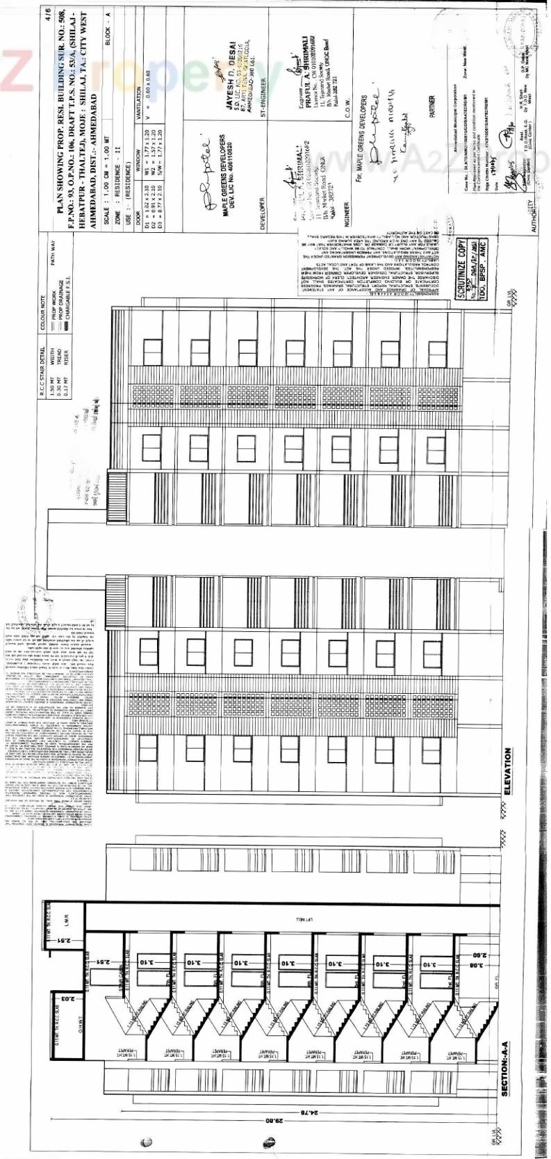 Layout of real estate project Maple Greens Residency located at Shilaj, Ahmedabad, Gujarat