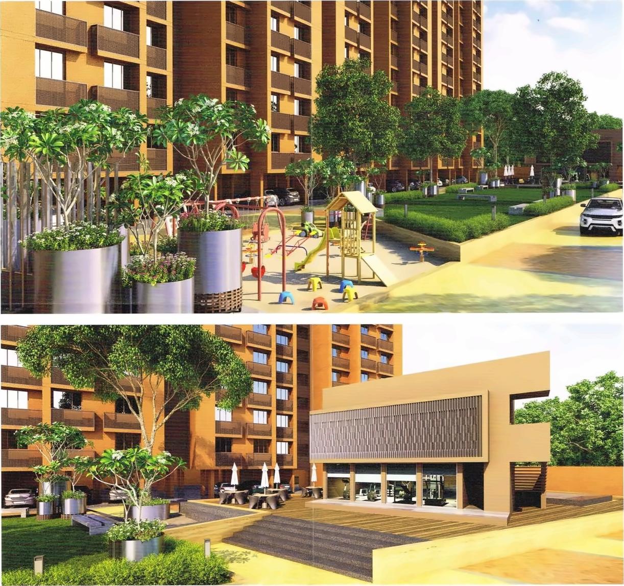 3D Elevation of real estate project Marigold located at Ghuma, Ahmedabad, Gujarat