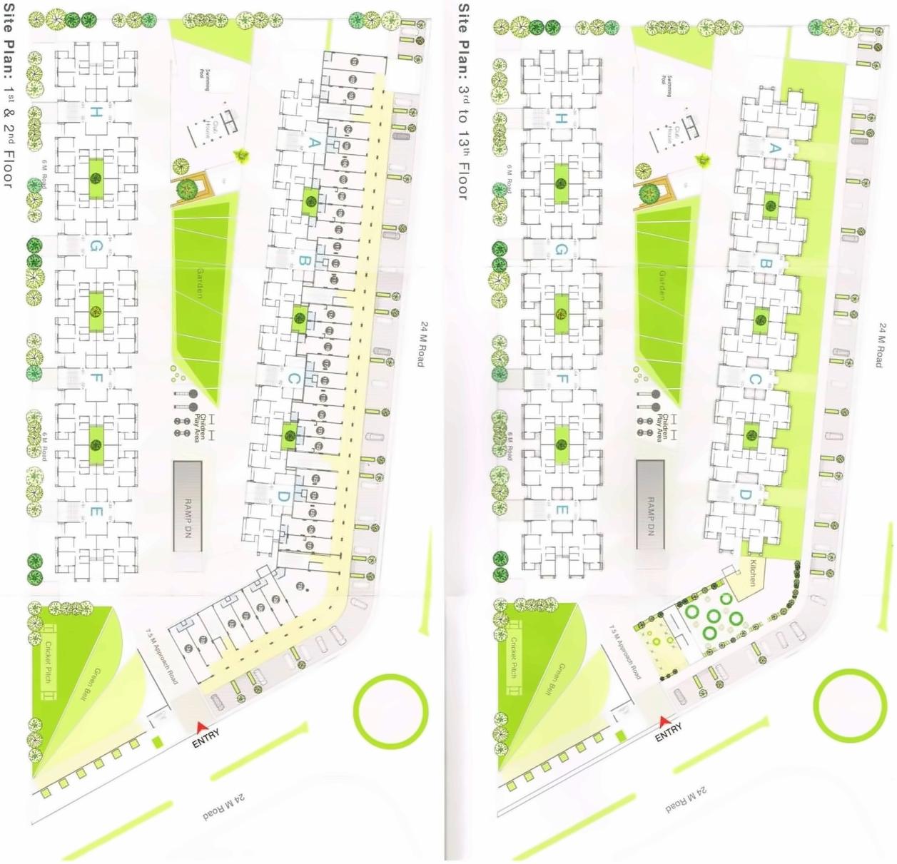 Layout of real estate project Marigold located at Ghuma, Ahmedabad, Gujarat