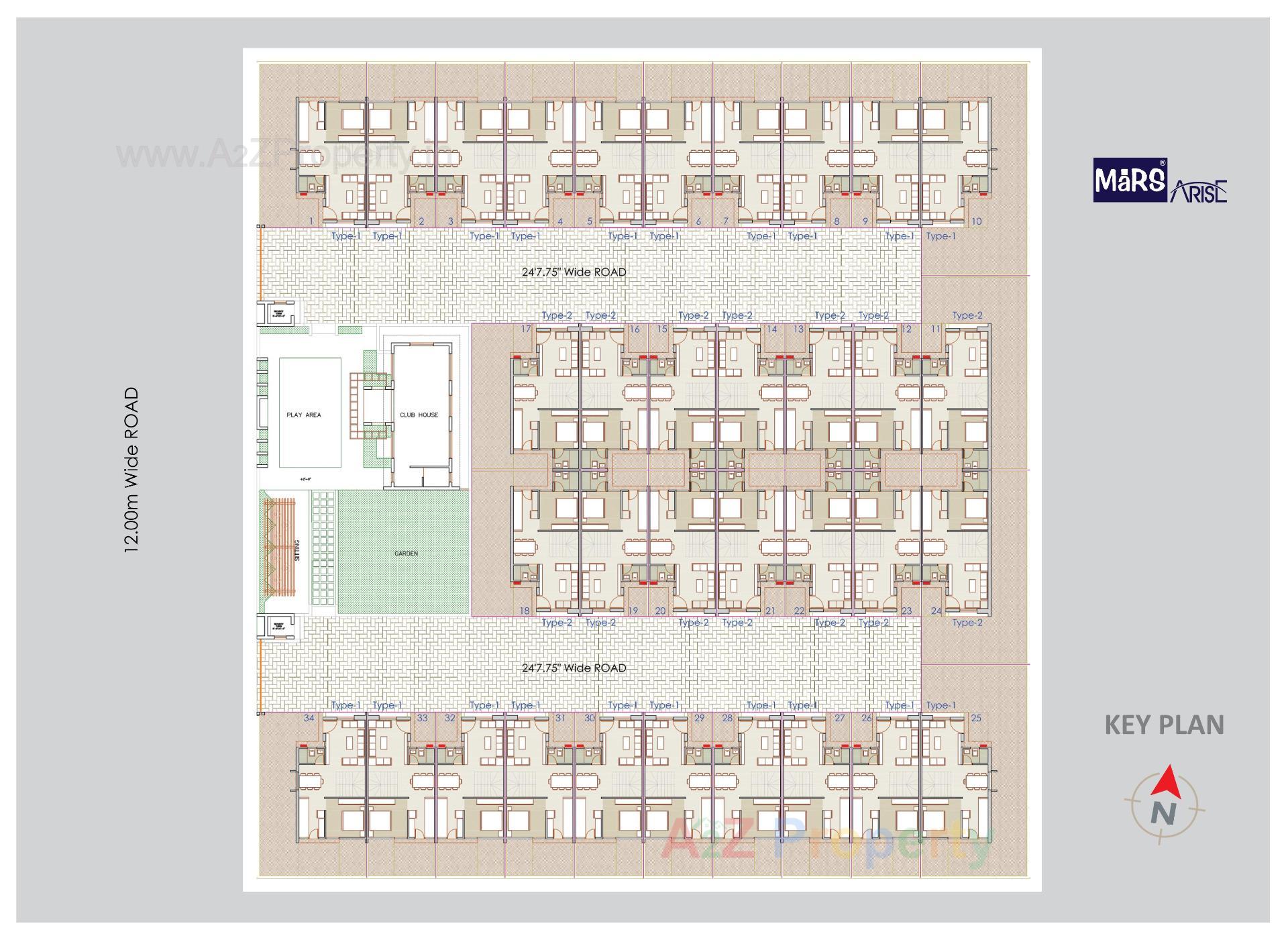 Layout of real estate project Mars Arise located at Lambha, Ahmedabad, Gujarat