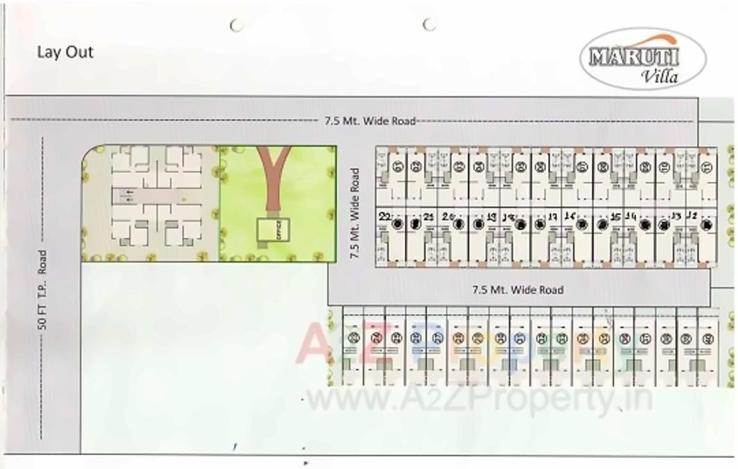 Layout of real estate project Maruti Villa (block  A, B, C, D) located at City, Ahmedabad, Gujarat